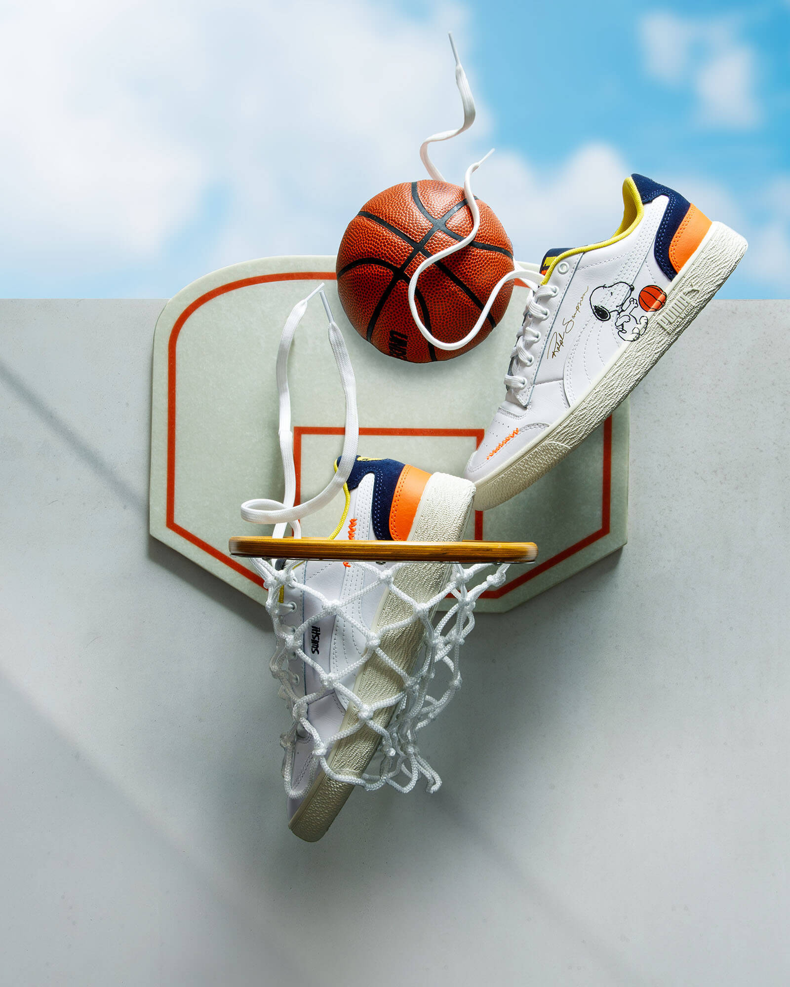 Snoopy als Basketball-Legende auf dem Ralph Sampson: Die PUMA x Peanuts Collab