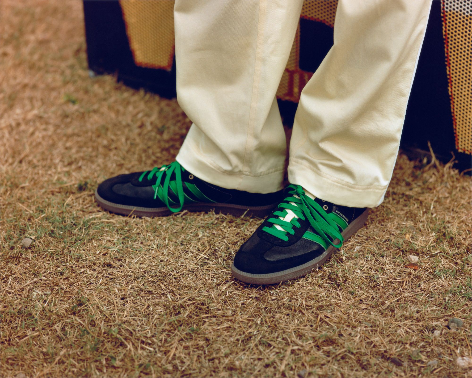 adidas Originals x WALES BONNER Samba on feet