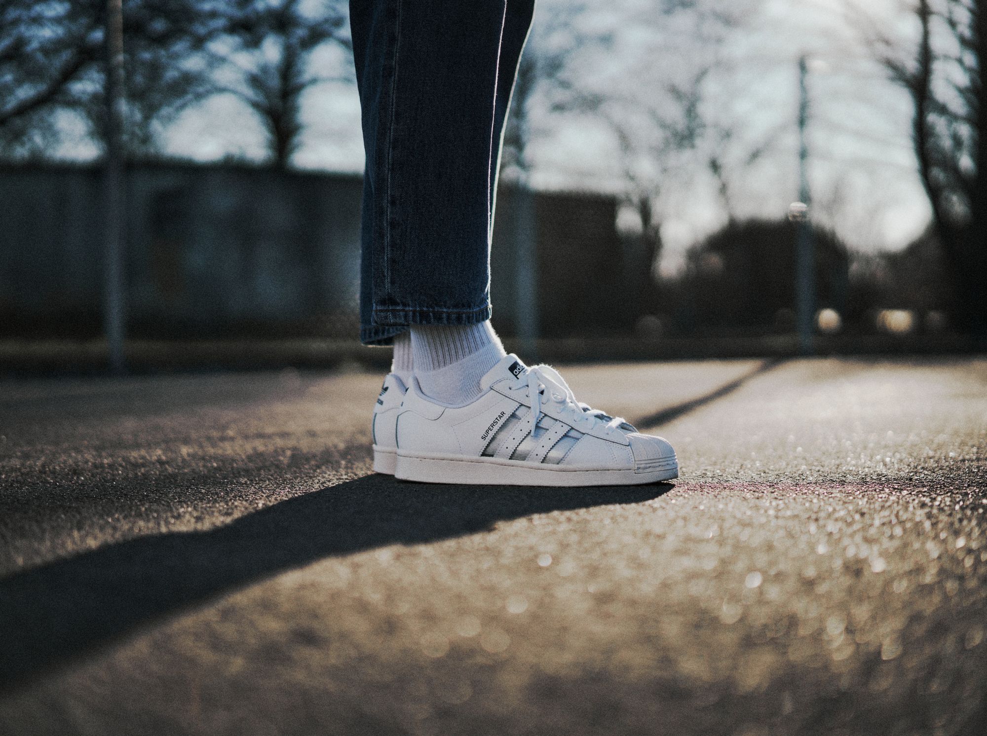 adidas Originals Superstar "see-through Stripes" - cloud white - FY7717 - on feet