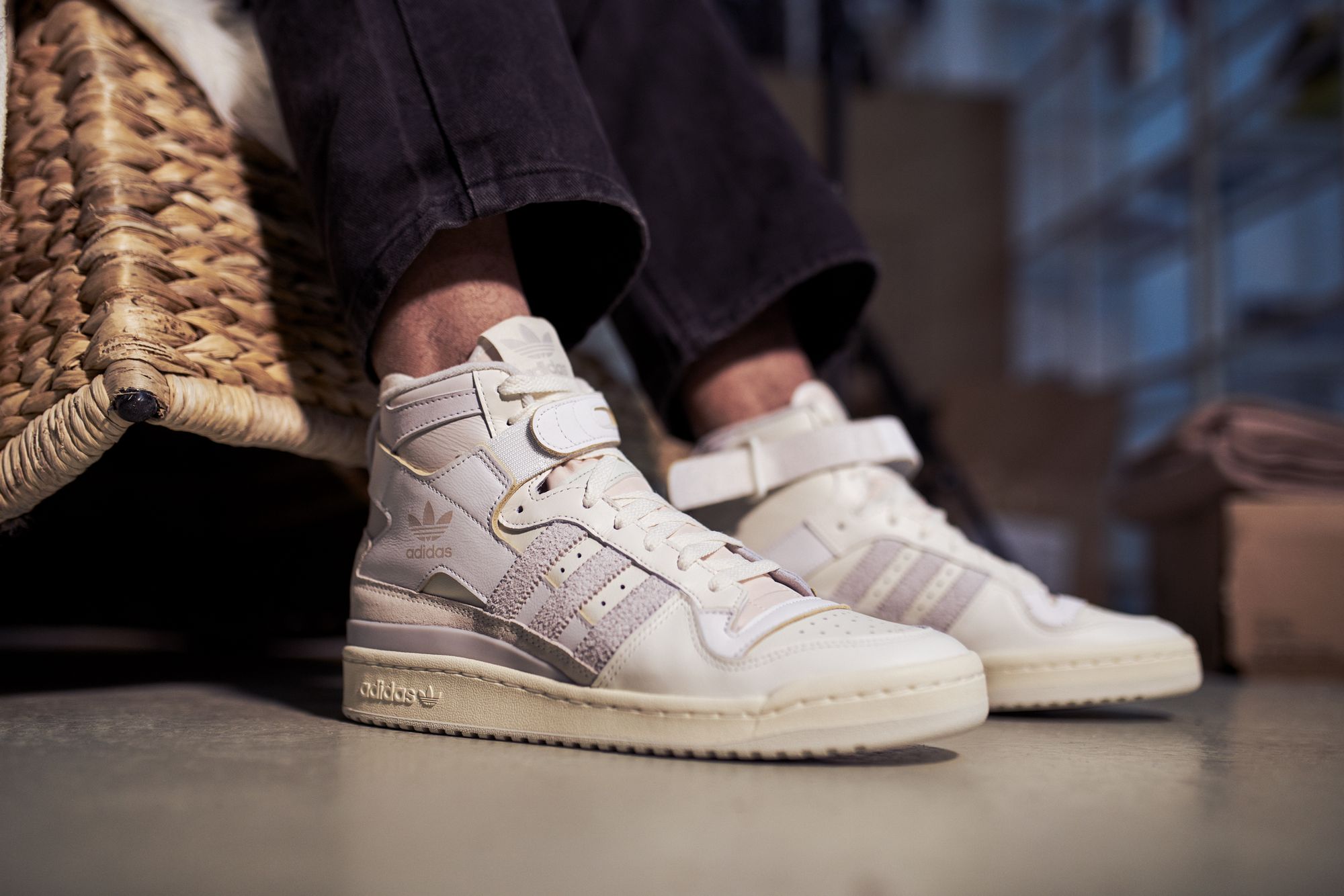 adidas Forum 84 High - grey one/orbit grey/footwear white - FY4576 on feet