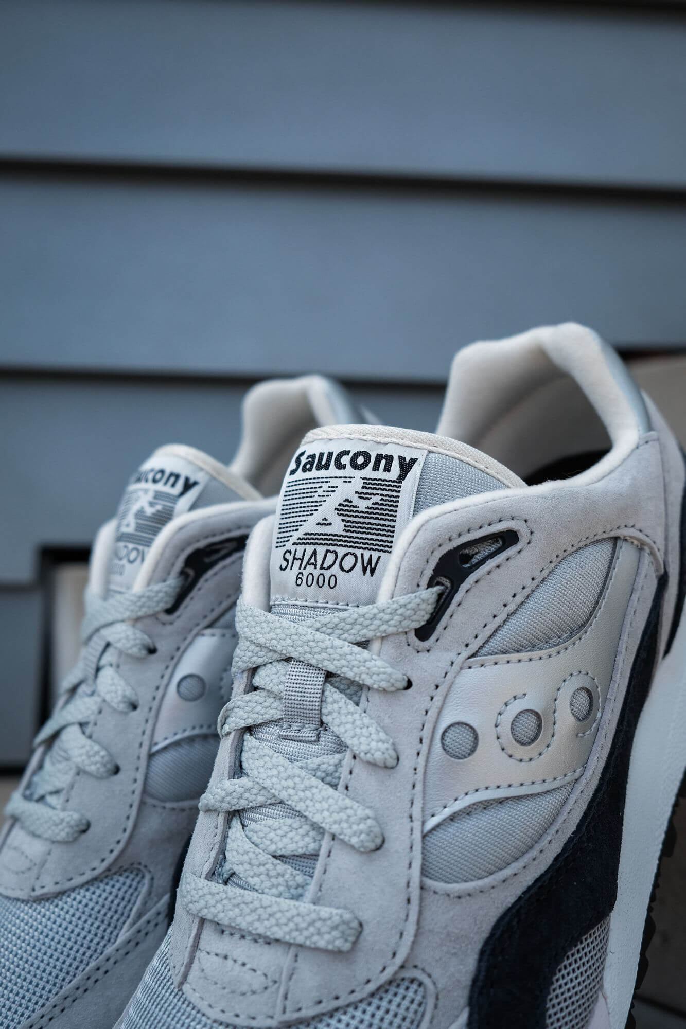 tongue details - Saucony Originals Shadow 6000 - silver/grey - S70441-7
