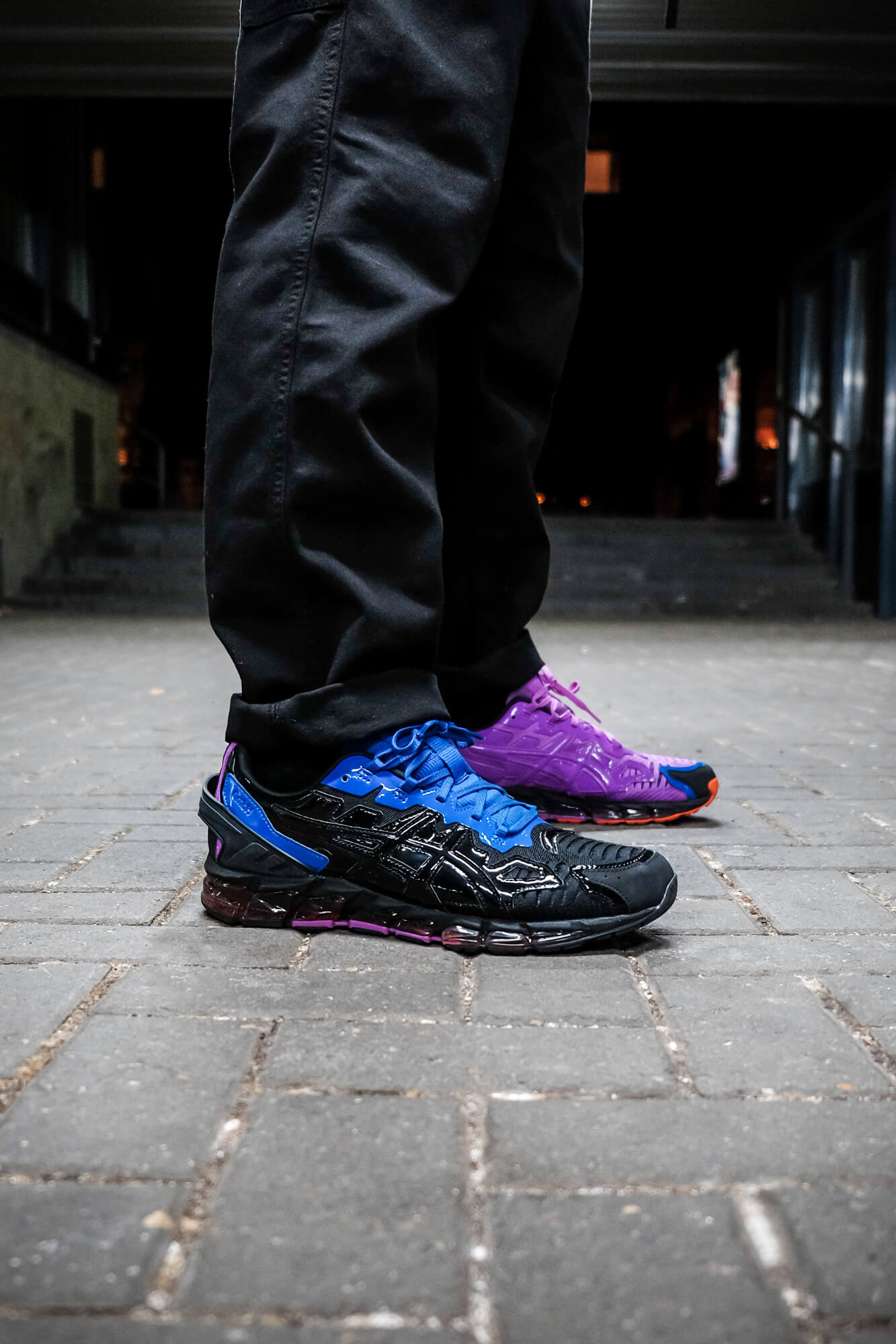 on feet photo of the ASICS X GMBH GEL-QUANTUM 360 6 - orchid/black - 1201A099-500