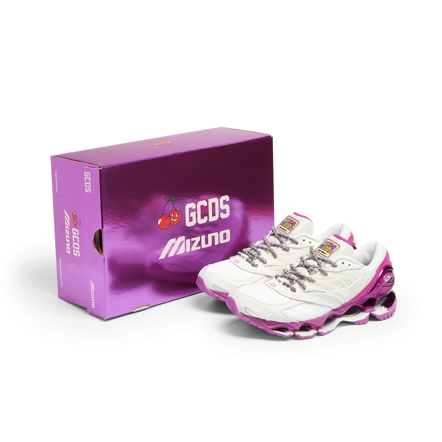 Mizuno x GCDS Wave Prophecy LS Cherry white/pink glo