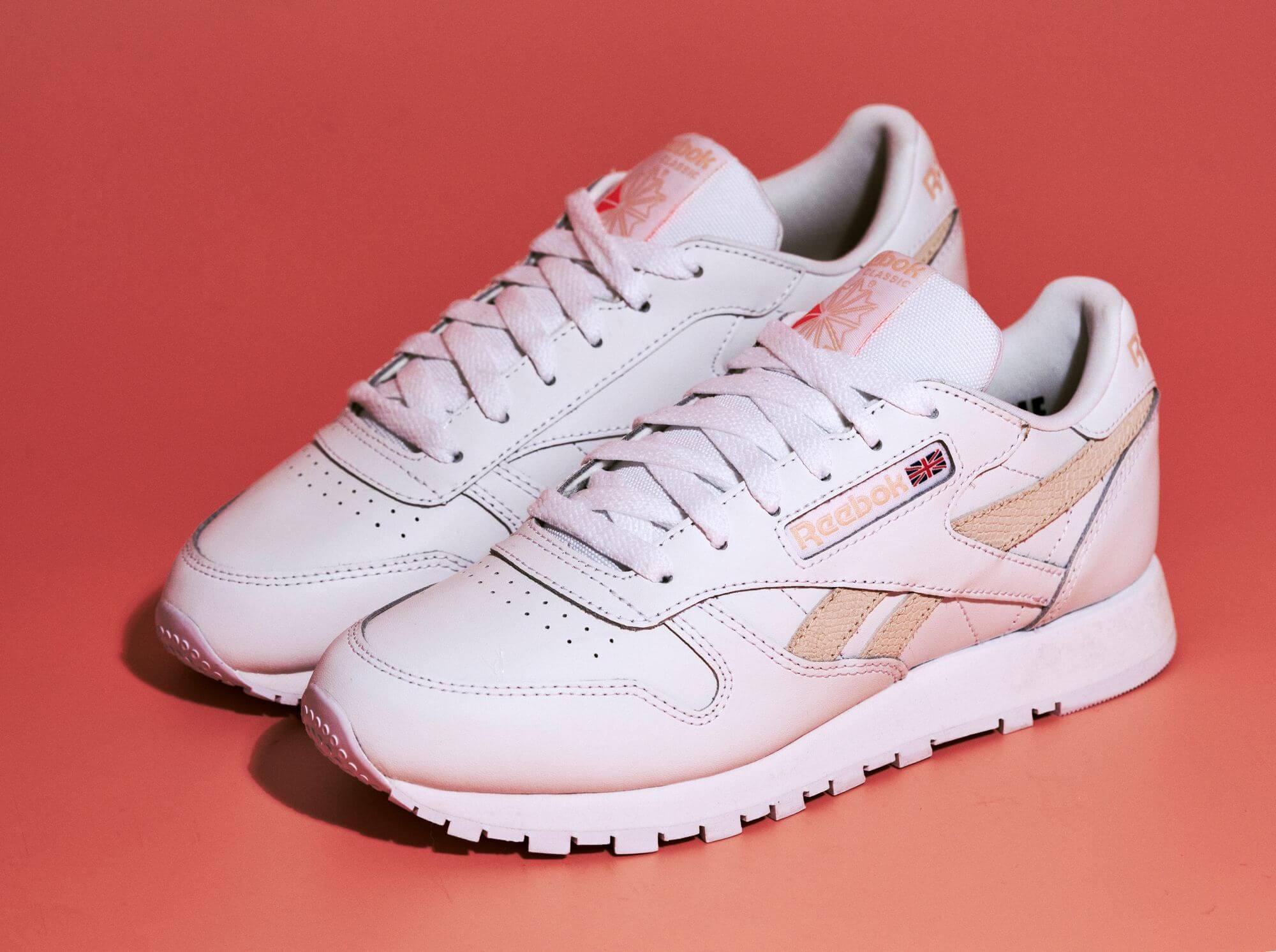 photo of the Reebok Classic Leather - white/aura orange/ceramic pink - FX2997