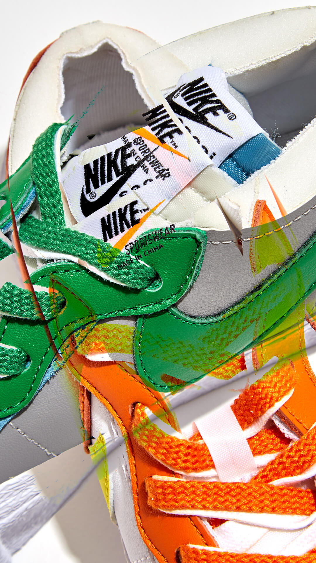 Nike x sacai - Blazer Low - Magma Orange & Classic Green