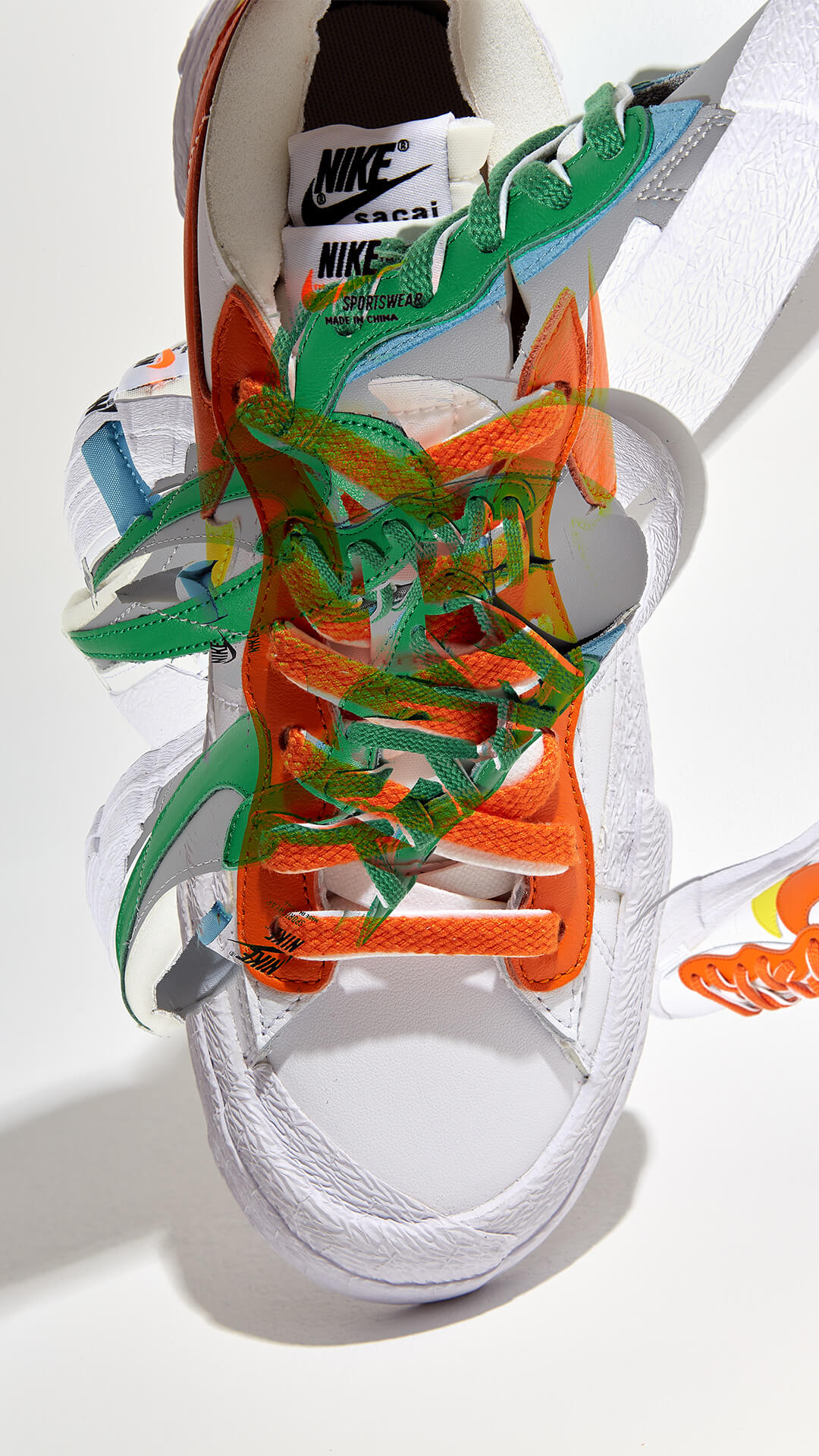 Nike x sacai - Blazer Low - Magma Orange & Classic Green