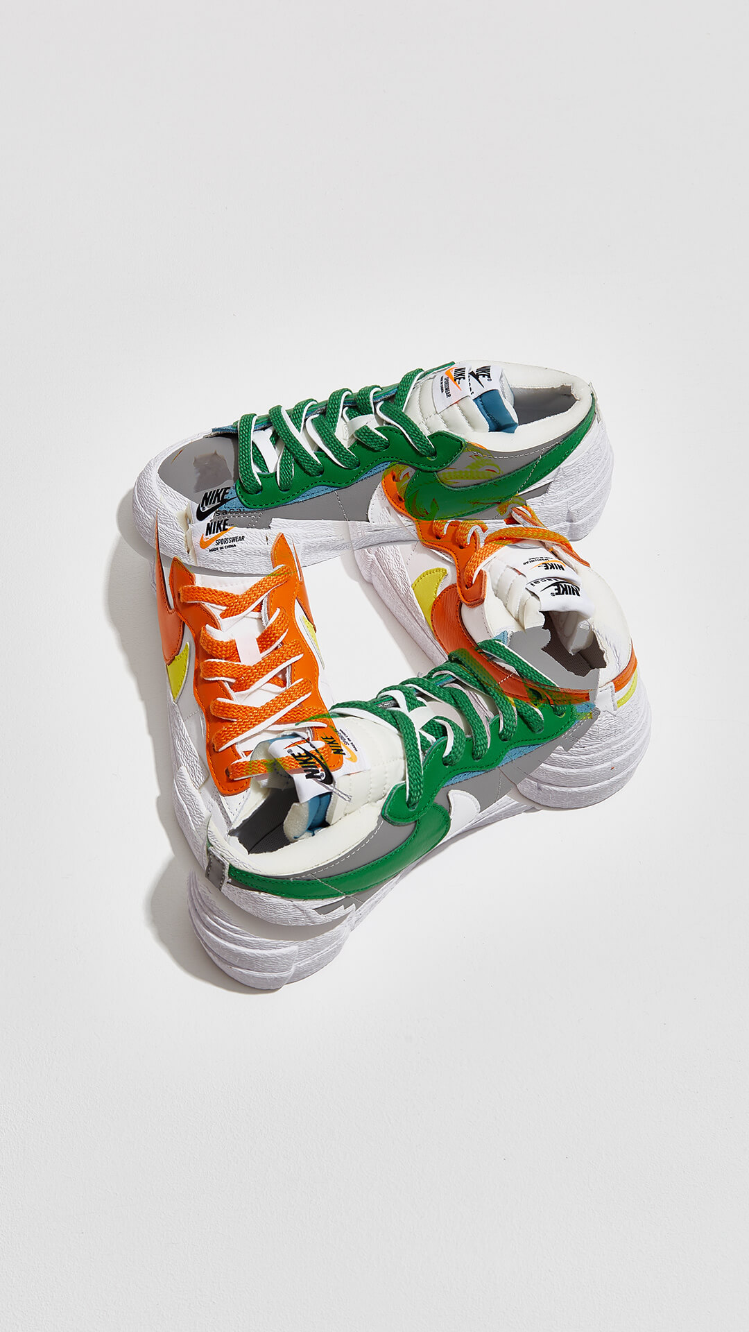Nike x sacai - Blazer Low - Magma Orange & Classic Green