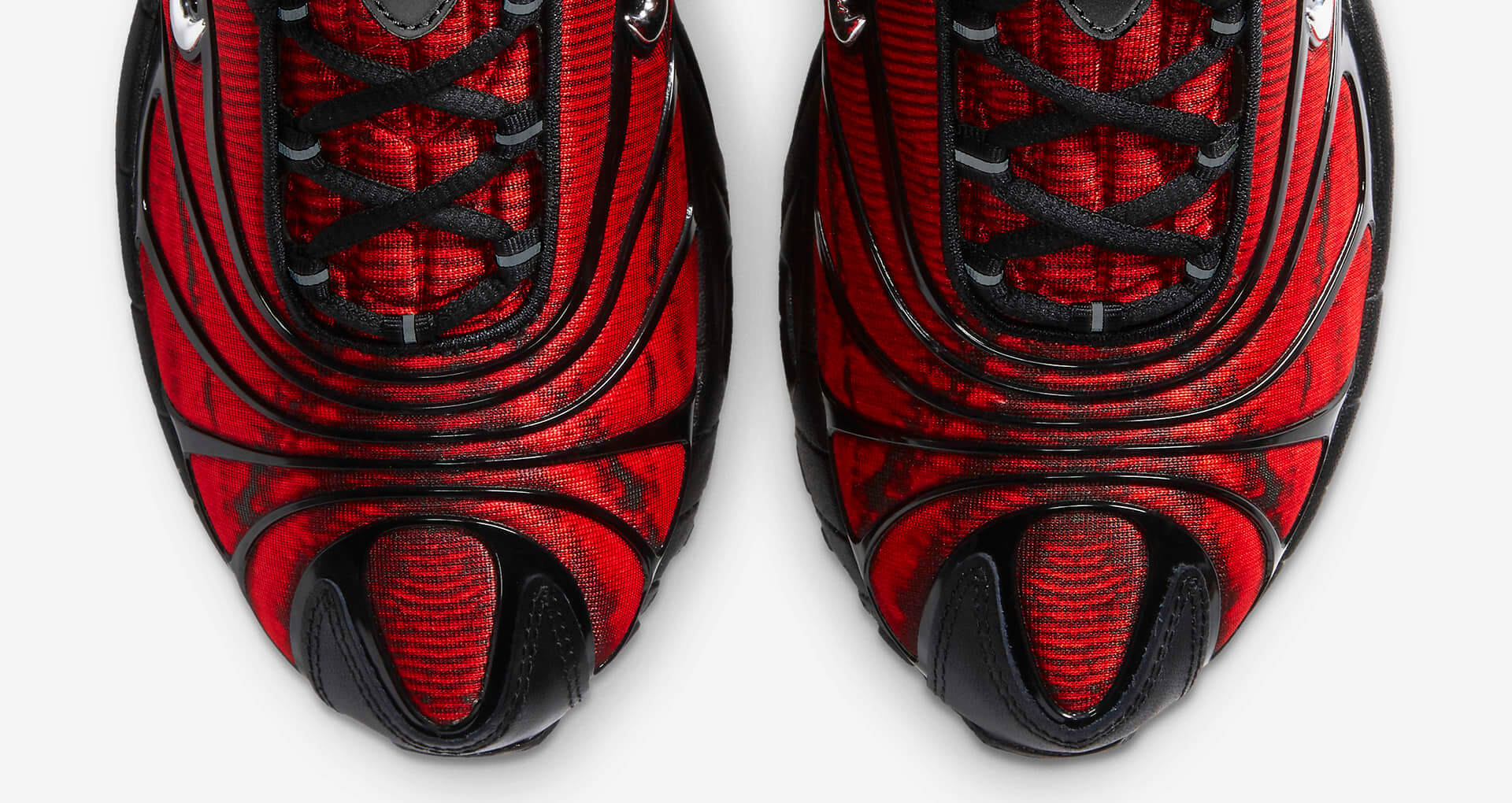 toe box details of the Nike x Skepta Air Max Tailwind - black/chrome red - CU1706-001