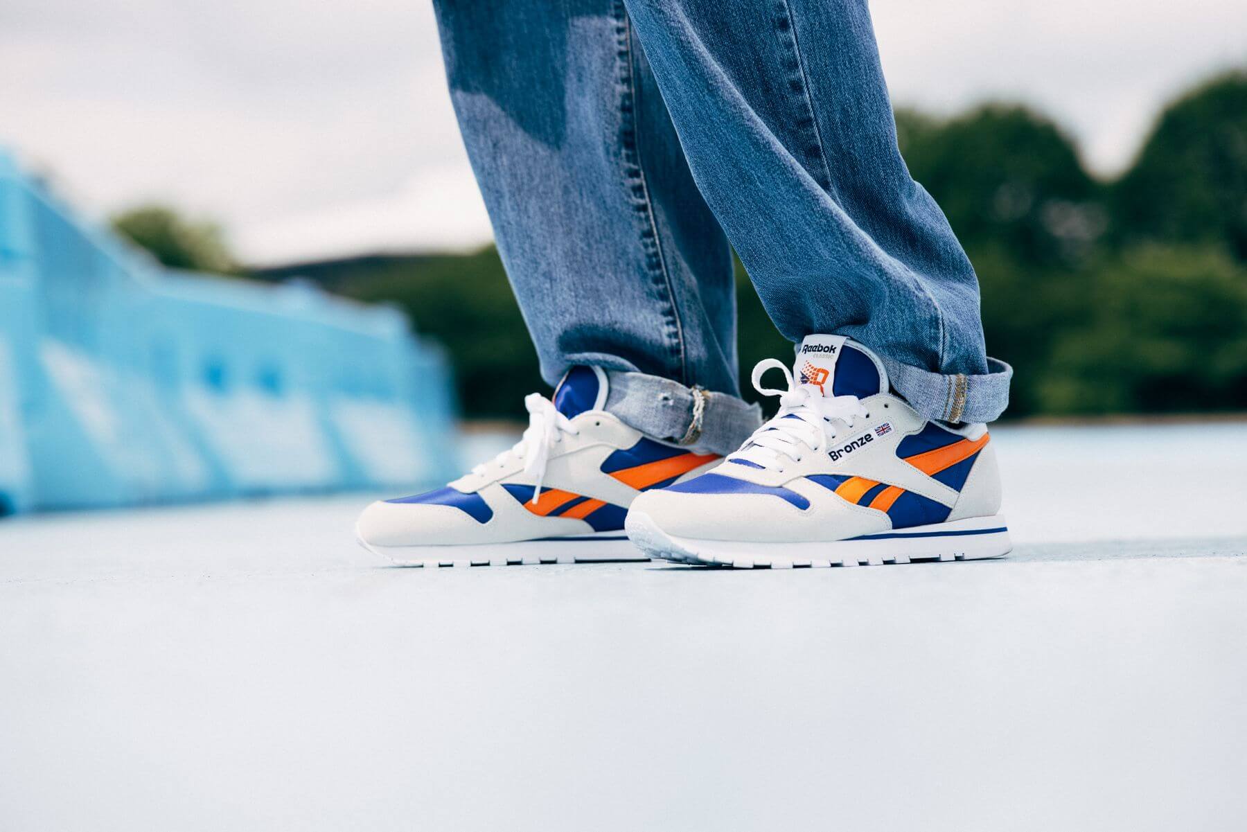 on feet photo of the Reebok x Bronke 56k - Classic Leather - GZ3878