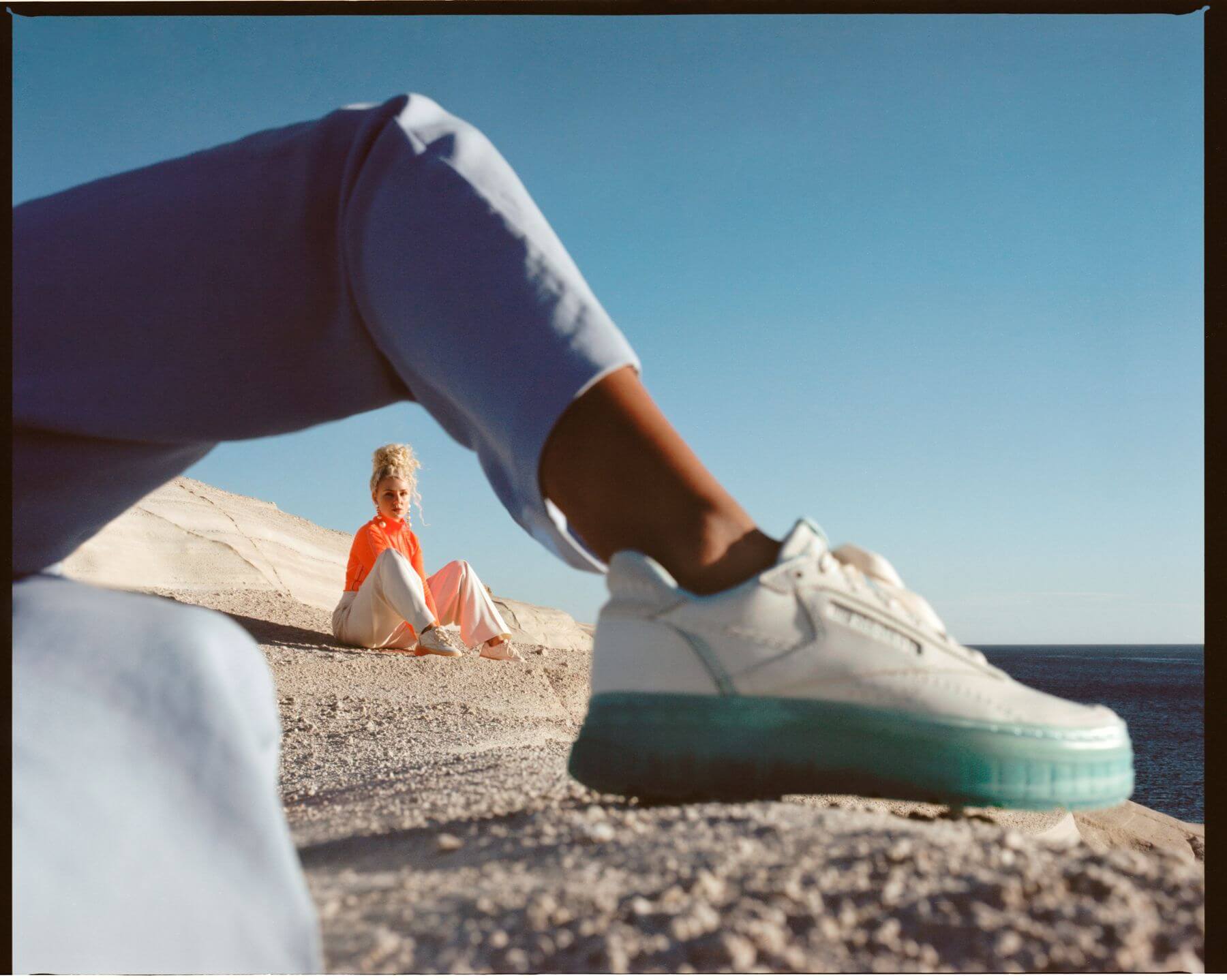 Reebok x MADWOMEN - Club C Double Geo - white/blue - white/orange - GY8058/GY8056
