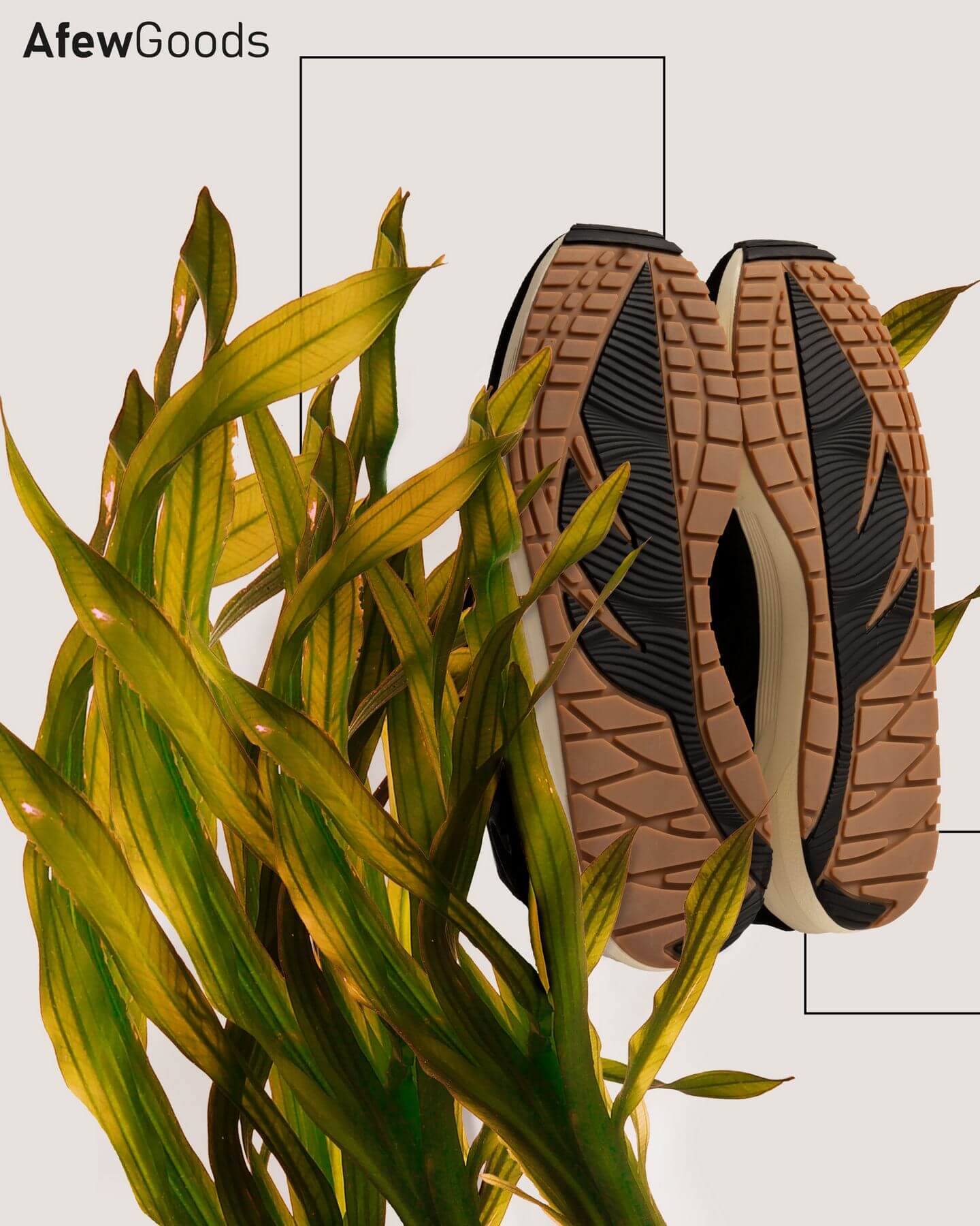 nachhaltige streetwear - Afew Goods - Yamasura Runner - "Soil" - black/dark grey/soil brown - AG005YS01OG