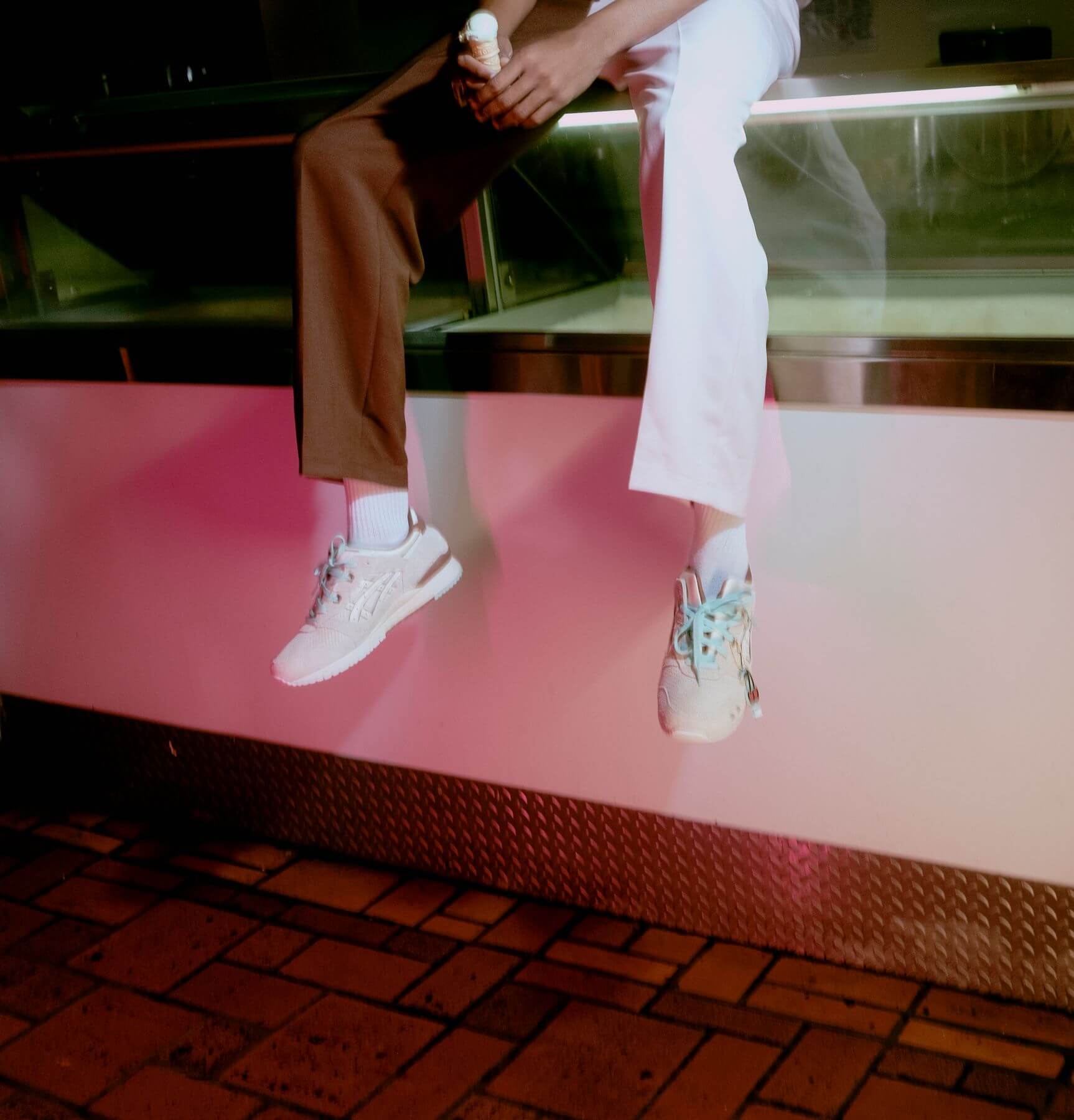 on feet - ASICS SportStyle x Nice Kicks - Gel-Lyte III - "Nice Cream" - ivory/ivory - 1201A460-750