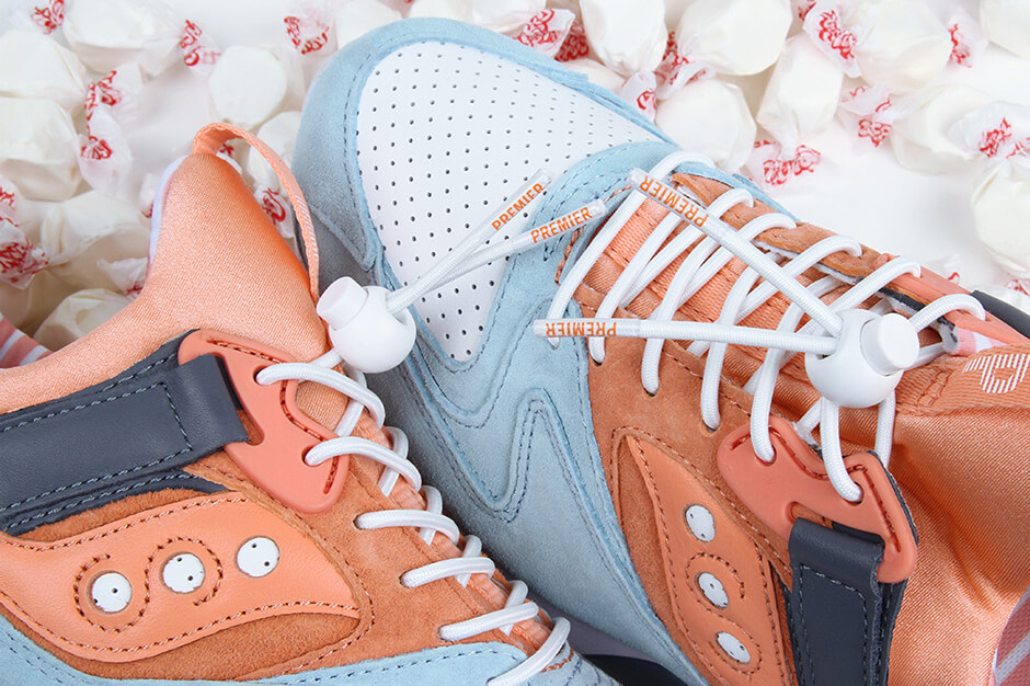 inspired by candies: Saucony x Premier - Grid 9000 - "Street Sweets" - blue/white/peach - S70265-1