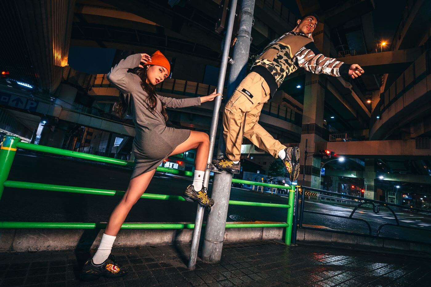 ASICS x BAPE (A Bathing Ape) - GEL-1090 - "Tiger Camo" - aloe/bengal orange - 1023A061-200