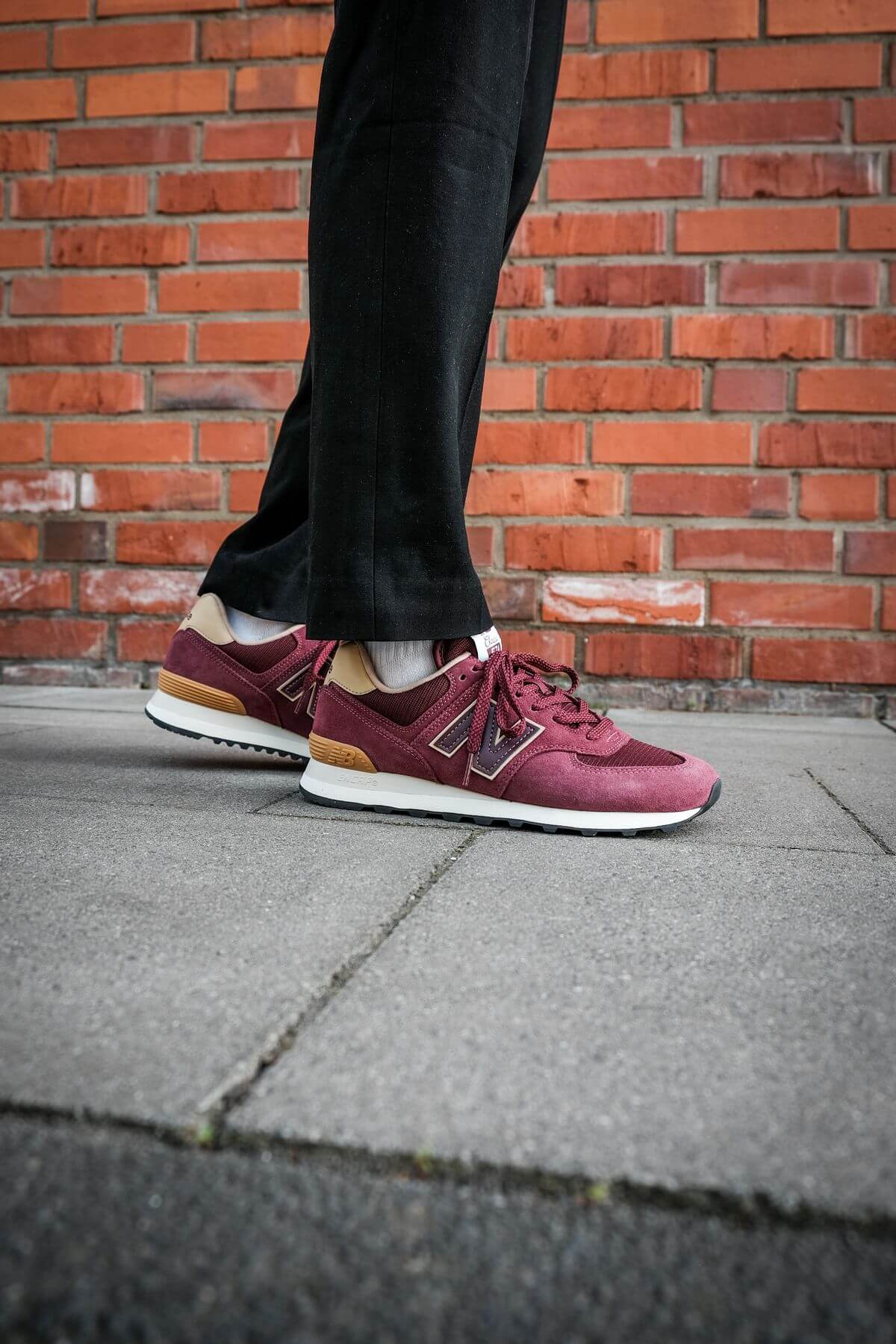 on feet - New Balance - 574 History Class Pack - ML574BG2 - burgundy