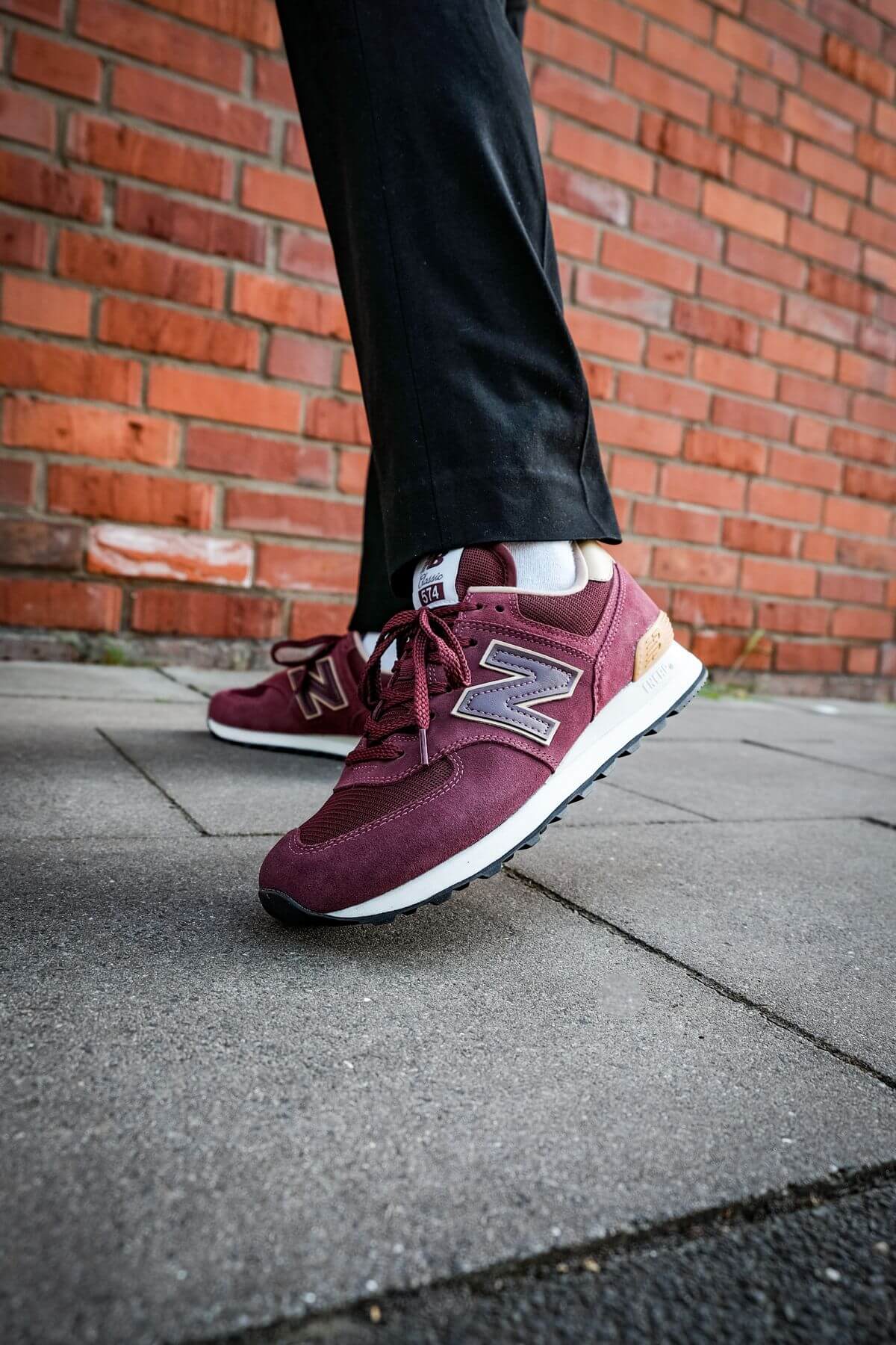 on feet - New Balance - 574 History Class Pack - ML574BG2 - burgundy