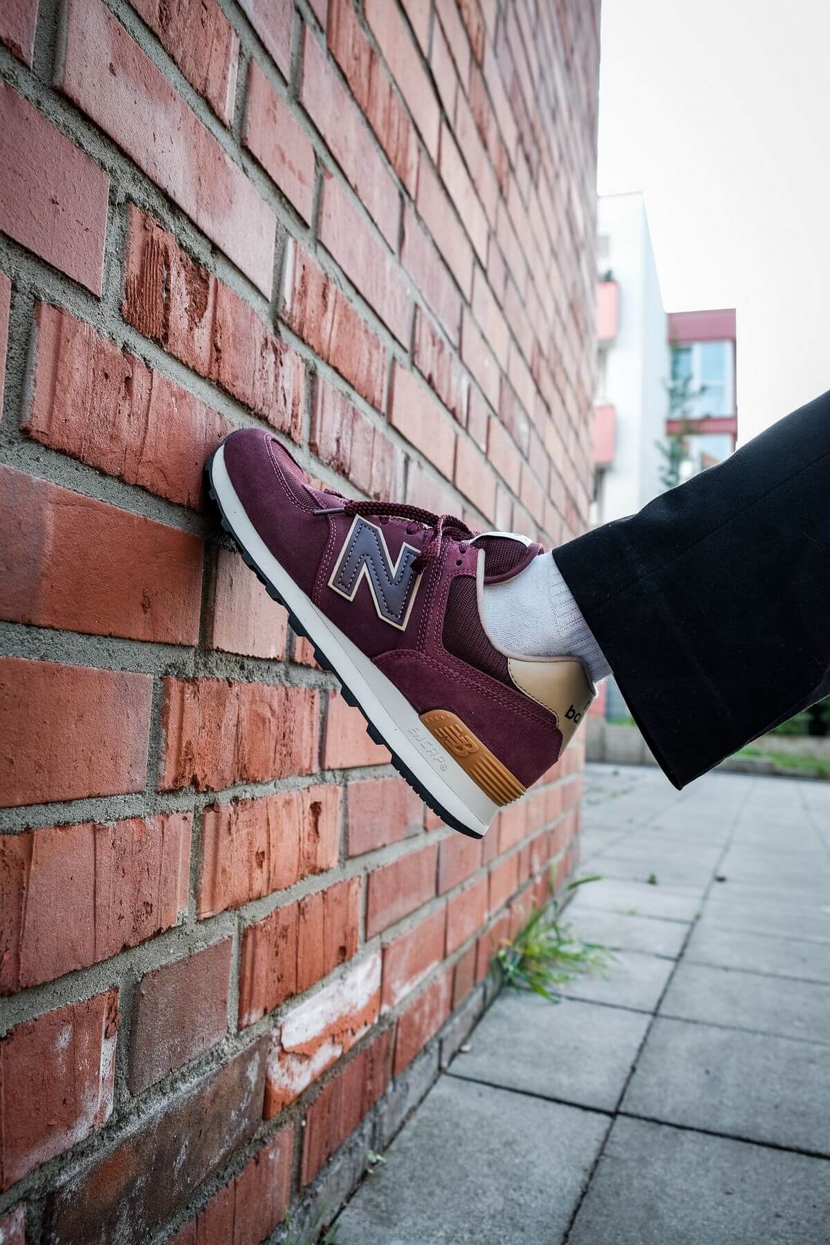 on feet - New Balance - 574 History Class Pack - ML574BG2 - burgundy