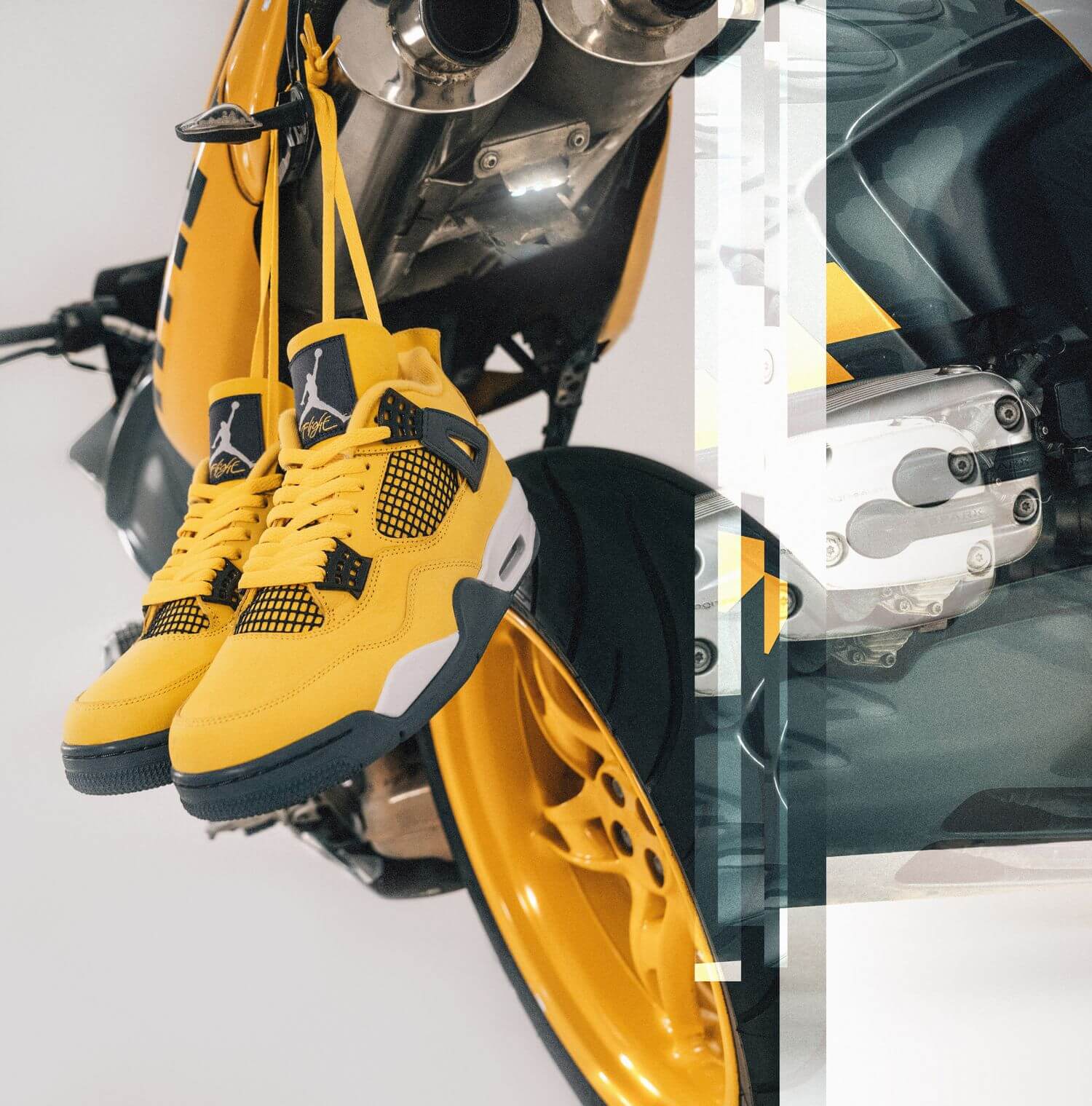 Jordan Motosports - Nike Air Jordan 4 Retro - "Tour Yellow" - tour yellow/dark blue grey/white - CT8527-700