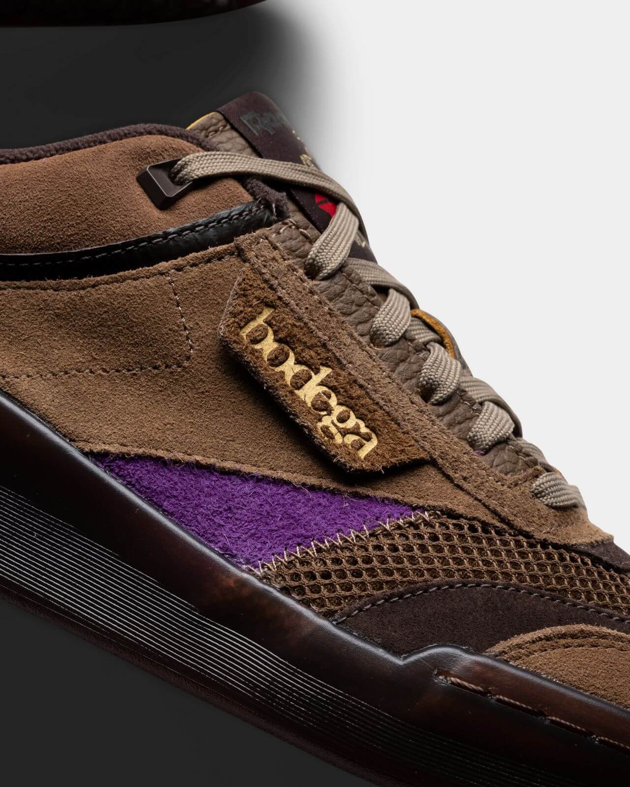 details - Reebok x Bodega - Club C Legacy - just brown/extreme purple/earth - H03360
