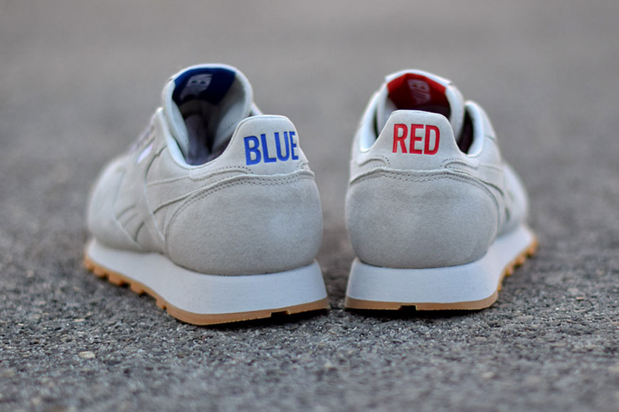 blue and red - heel details of the Reebok x Kendrick Lamar - Classic Leather - "Red and Blue" - AR0586