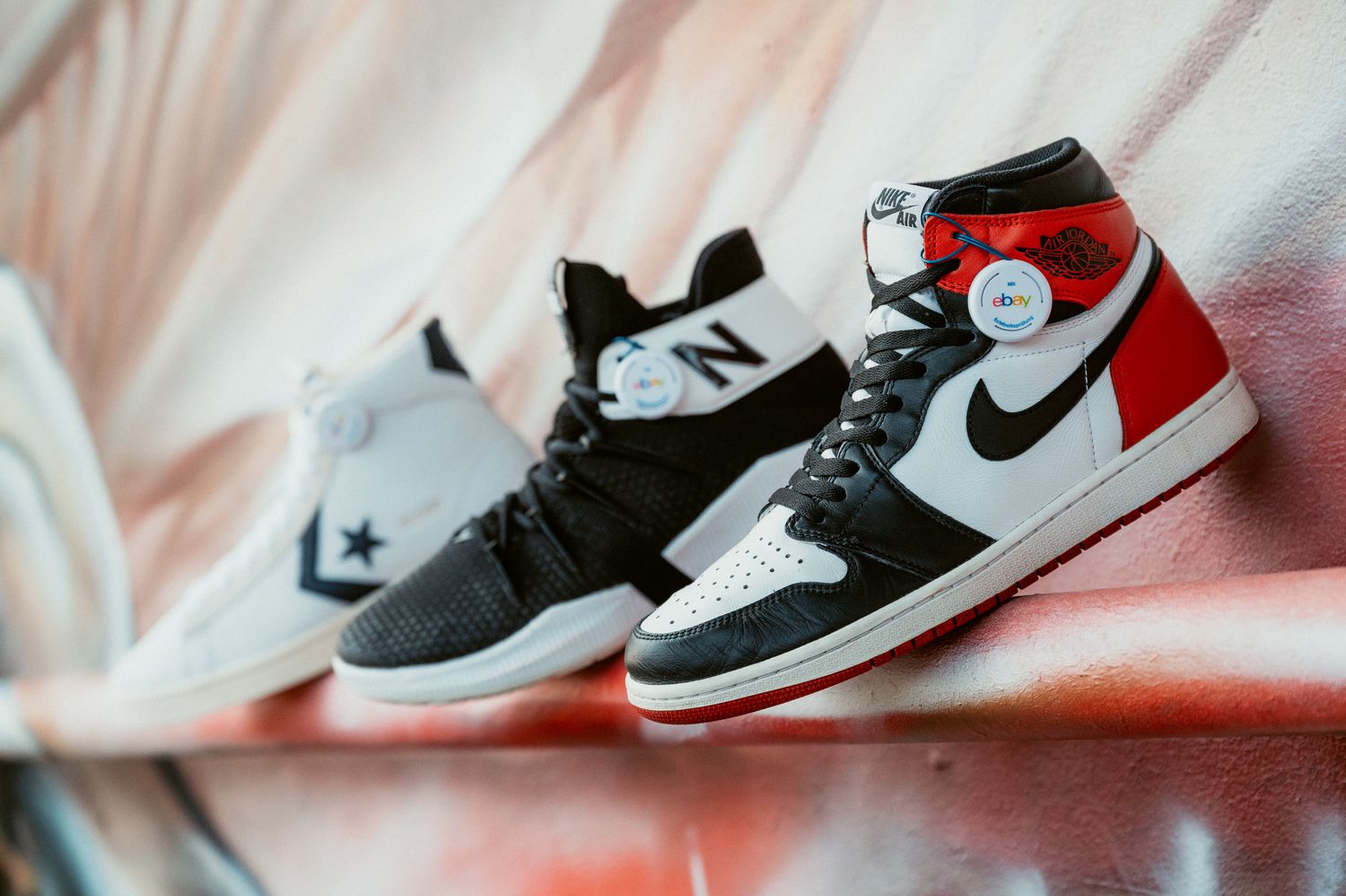 Converse Pro Leather / New Balance OMN1S / Nike Air Jordan 1 Black Toe