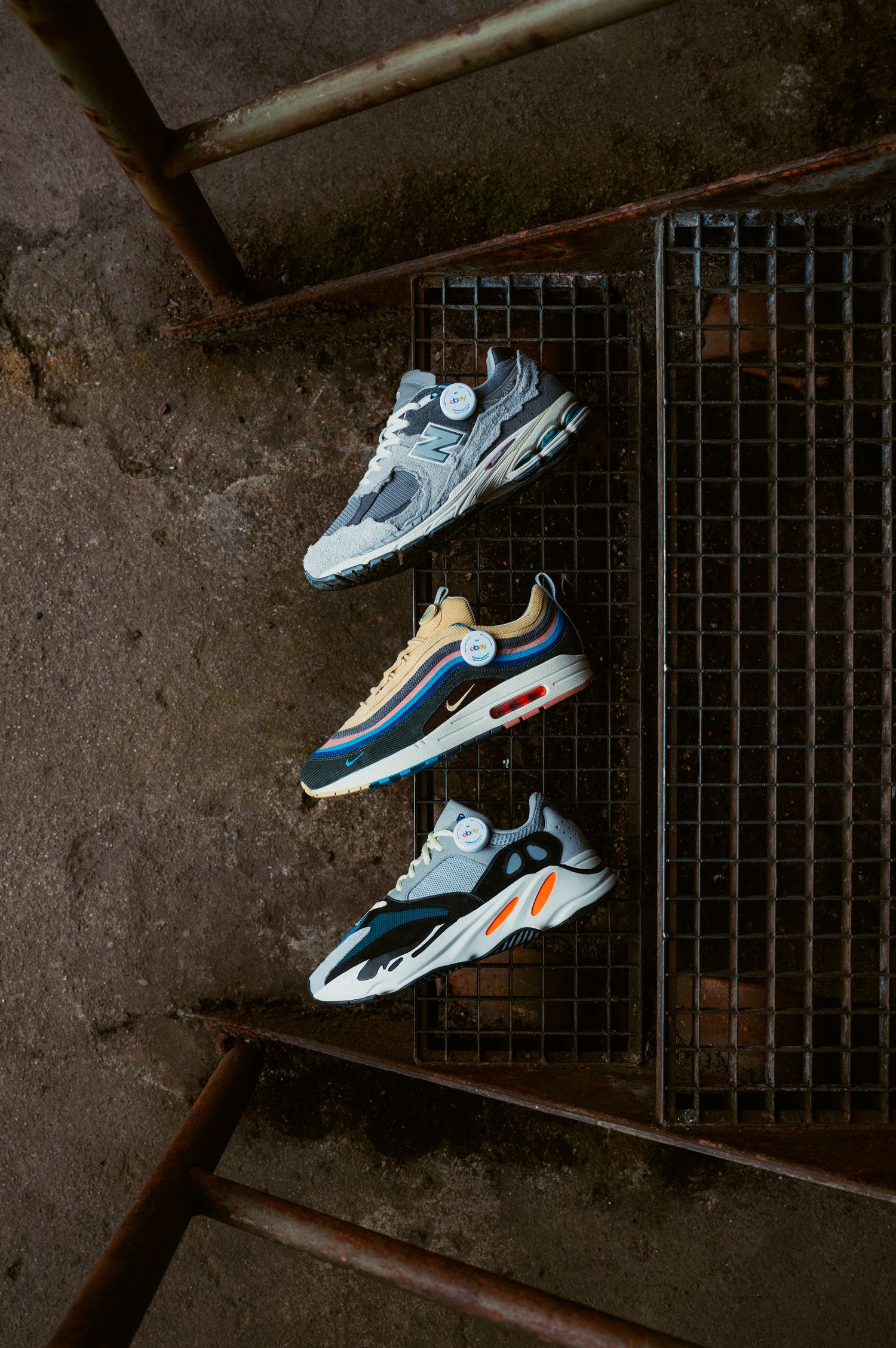 New Balance 2002R Protection Pack / Nike x Sean Wotherspoon Air Max 1/97 / adidas Yeezy Boost 700 Wave Runner Solid Grey