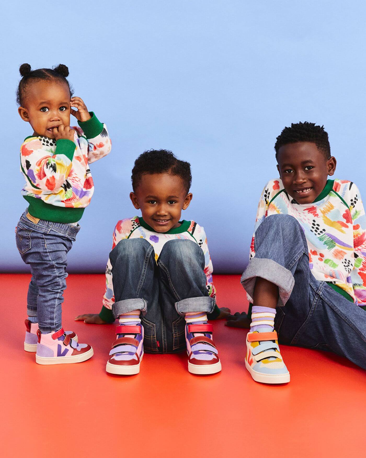VEJA for KIDS - VEJA x Make My Lemonade - V-10 Mid Kinder Sneaker - Sable & Guimauve