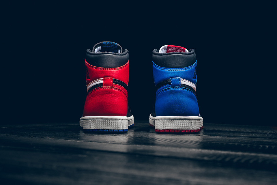 heel details - Nike - Air Jordan 1 Retro - "Top 3 Pick" - black/varsity red/varsity royal - 555088-026