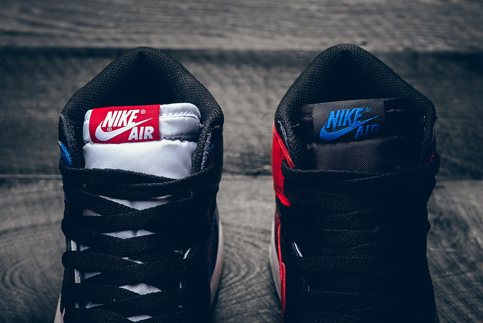 tongue details - Nike - Air Jordan 1 Retro - "Top 3 Pick" - black/varsity red/varsity royal - 555088-026