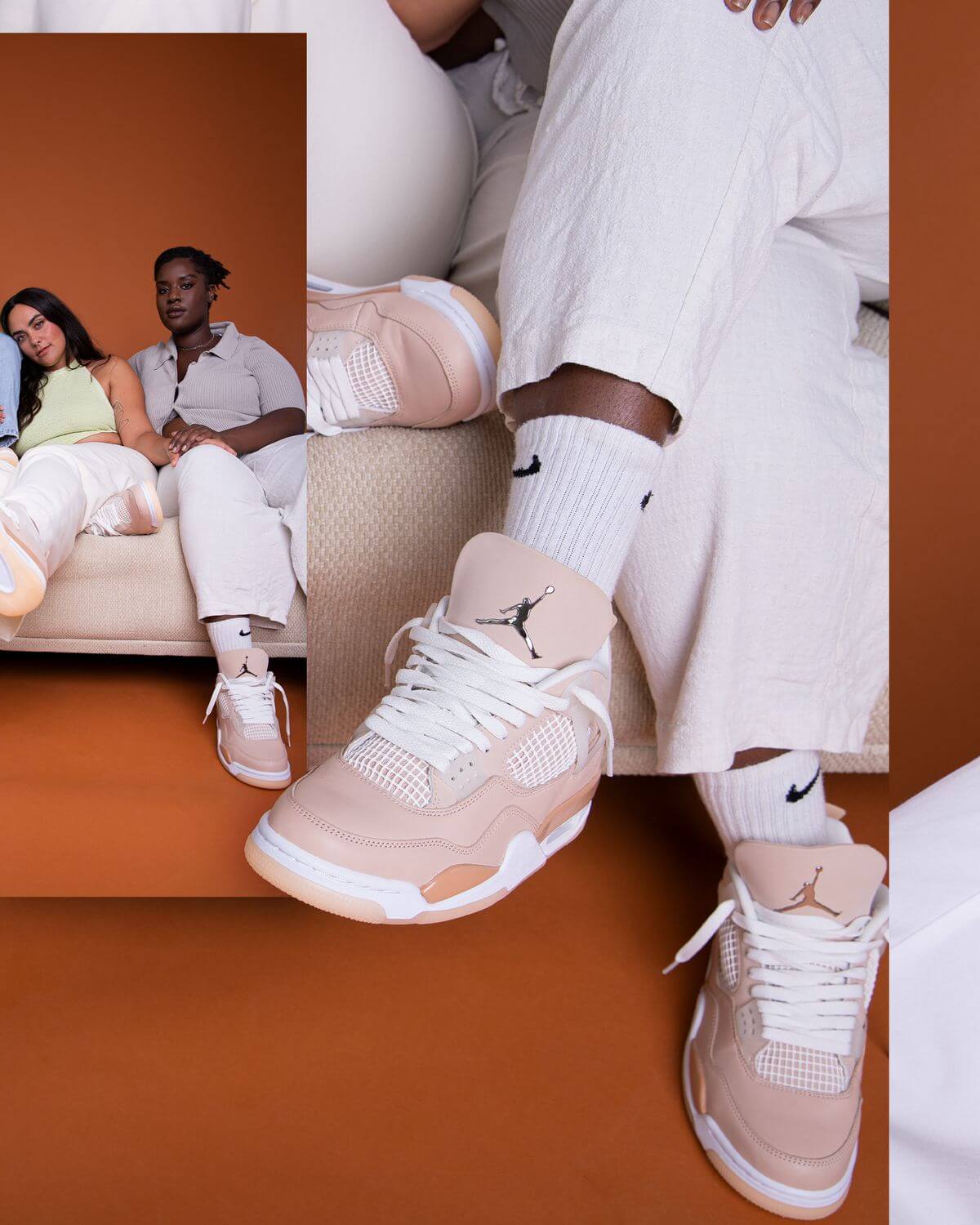 Nike Wmns Air Jordan 4 Retro "Shimmer" - shimmer/metallic silver-orange quartz / DJ0675-200