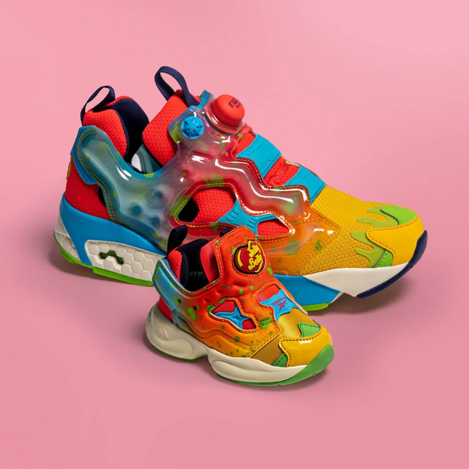 Reebok x Jelly Belly - Instapump Fury - retro yellow/neon cherry/blue blink - GW3388 & GZ3870