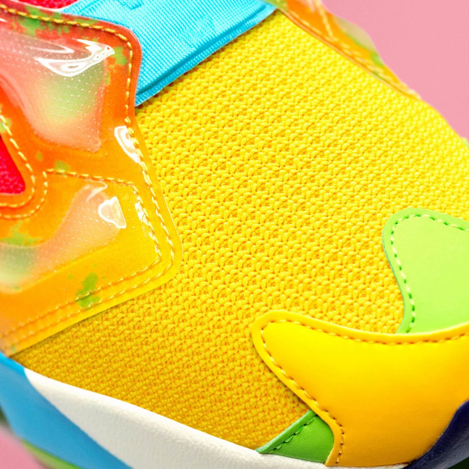 toe box Reebok x Jelly Belly - Instapump Fury - retro yellow/neon cherry/blue blink - GW3388