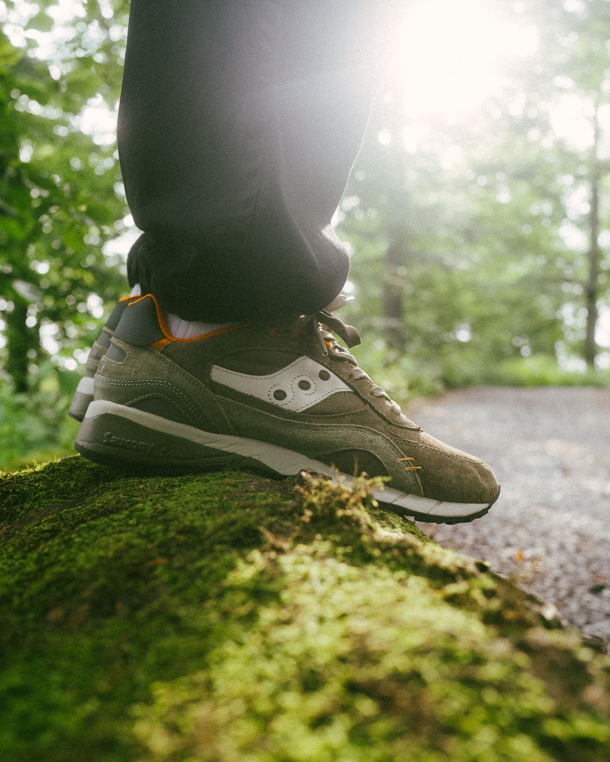 on feet - Saucony - Shadow 6000 - "Destination Unknown" - olive/orange - S70587-1