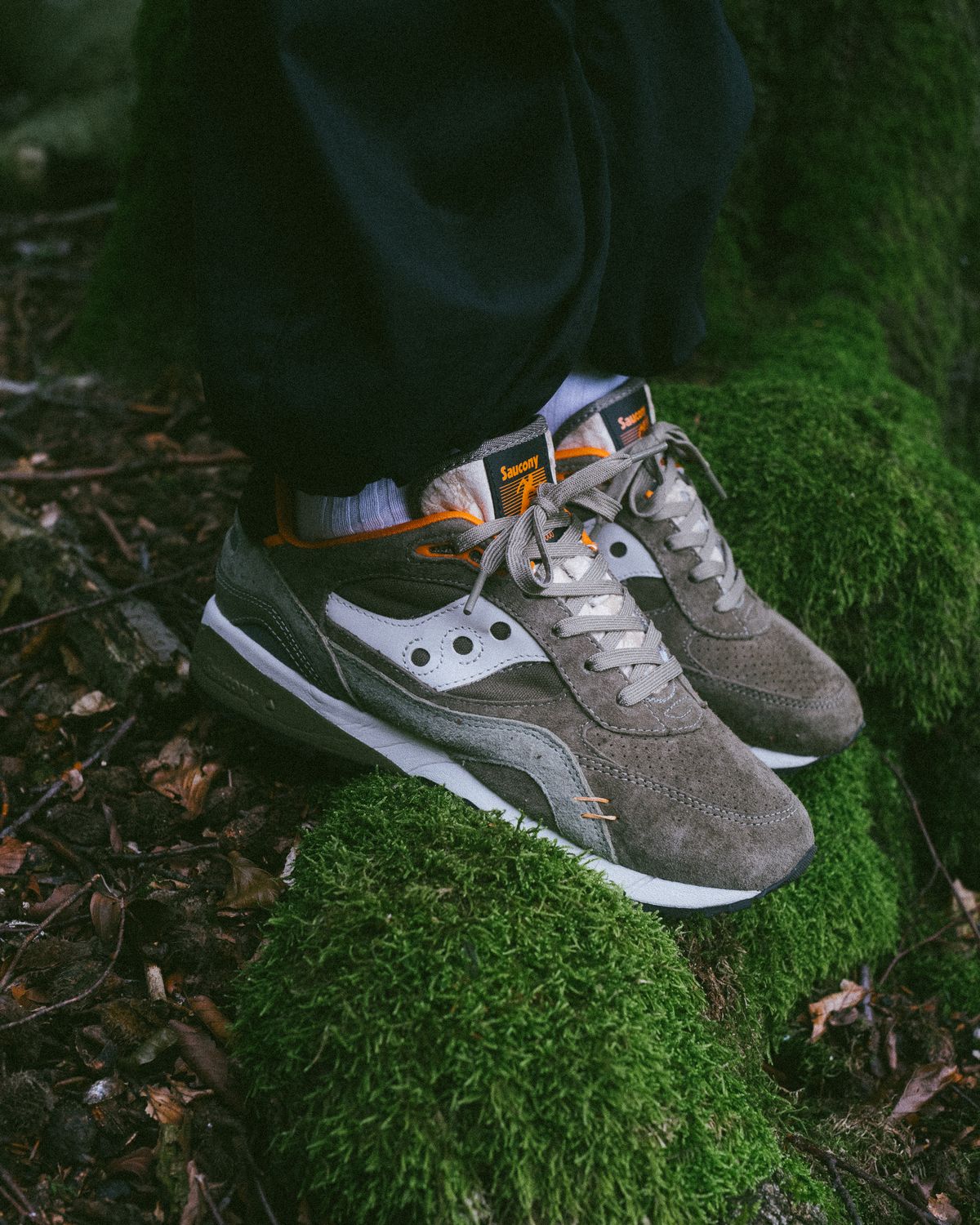 on feet photo - Saucony - Shadow 6000 - "Destination Unknown" - olive/orange - S70587-1
