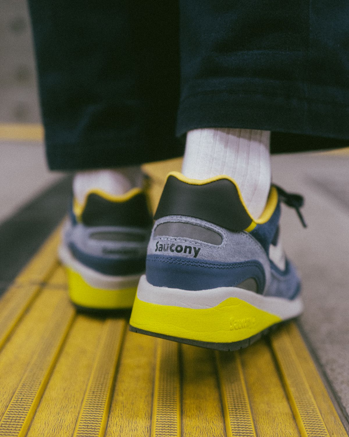 on feet photo - Saucony - Shadow 6000 - "Destination Unknown" - navy/yellow - S70587-2