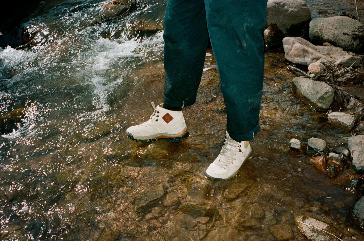 on feet - Vault by Vans x Taka Hayashi - AMZN TRL V3 LX Boot - marzipan/pebble