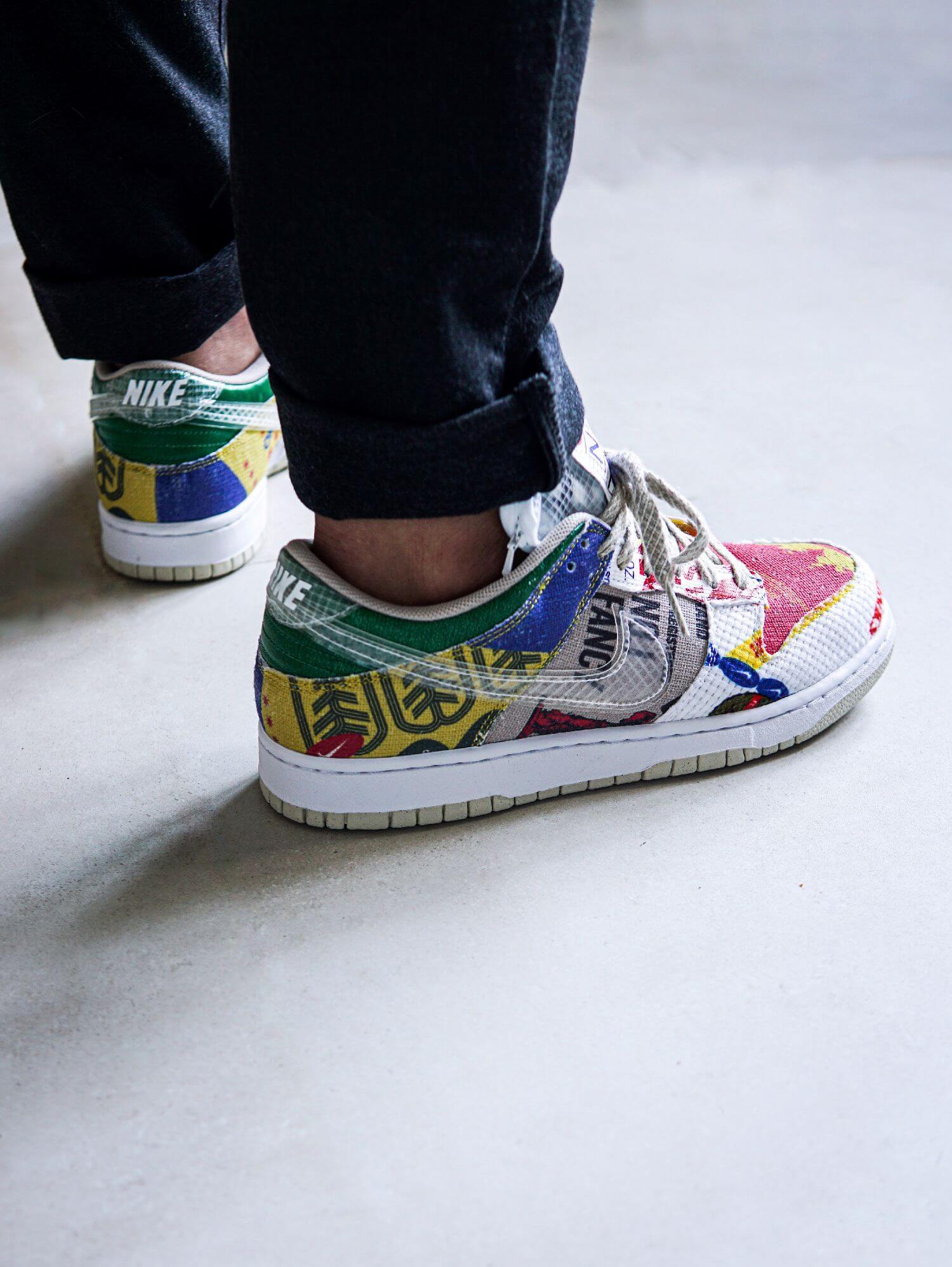 on feet photo of the Nike - Dunk Low SP - "City Market" - multicolor - DA6125-900
