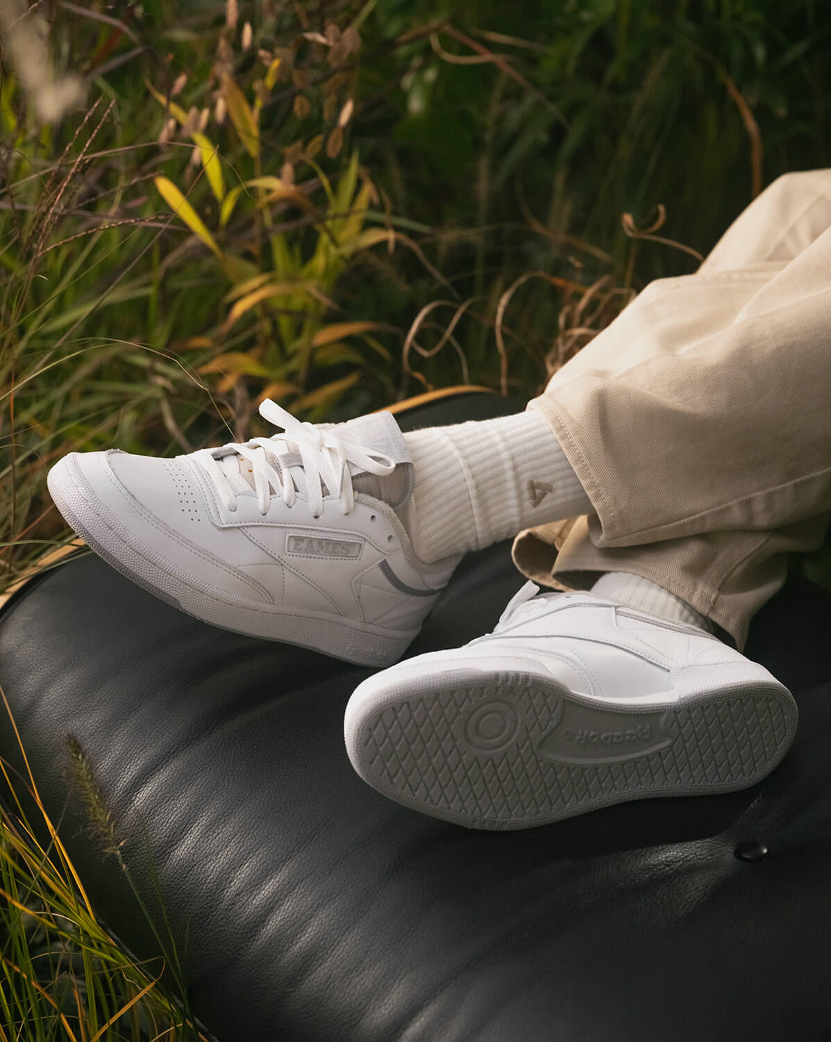 on feet - Reebok x Eames - Club C 85 - "Monotone Pack" - footwear white/cold grey 2 - GY1066