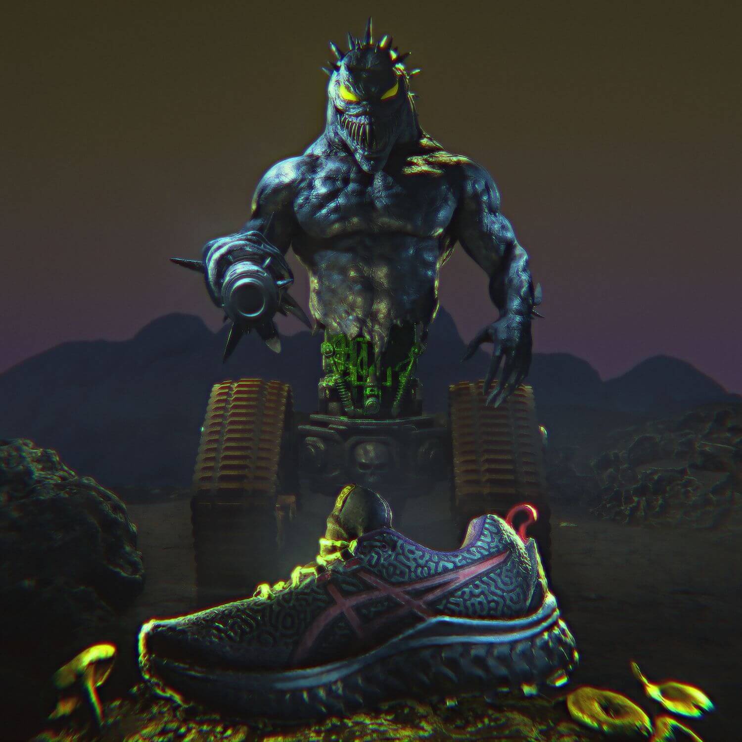 BRAIN DEAD x ASICS: Fujitrabuco Max "BD Chaos Slime"