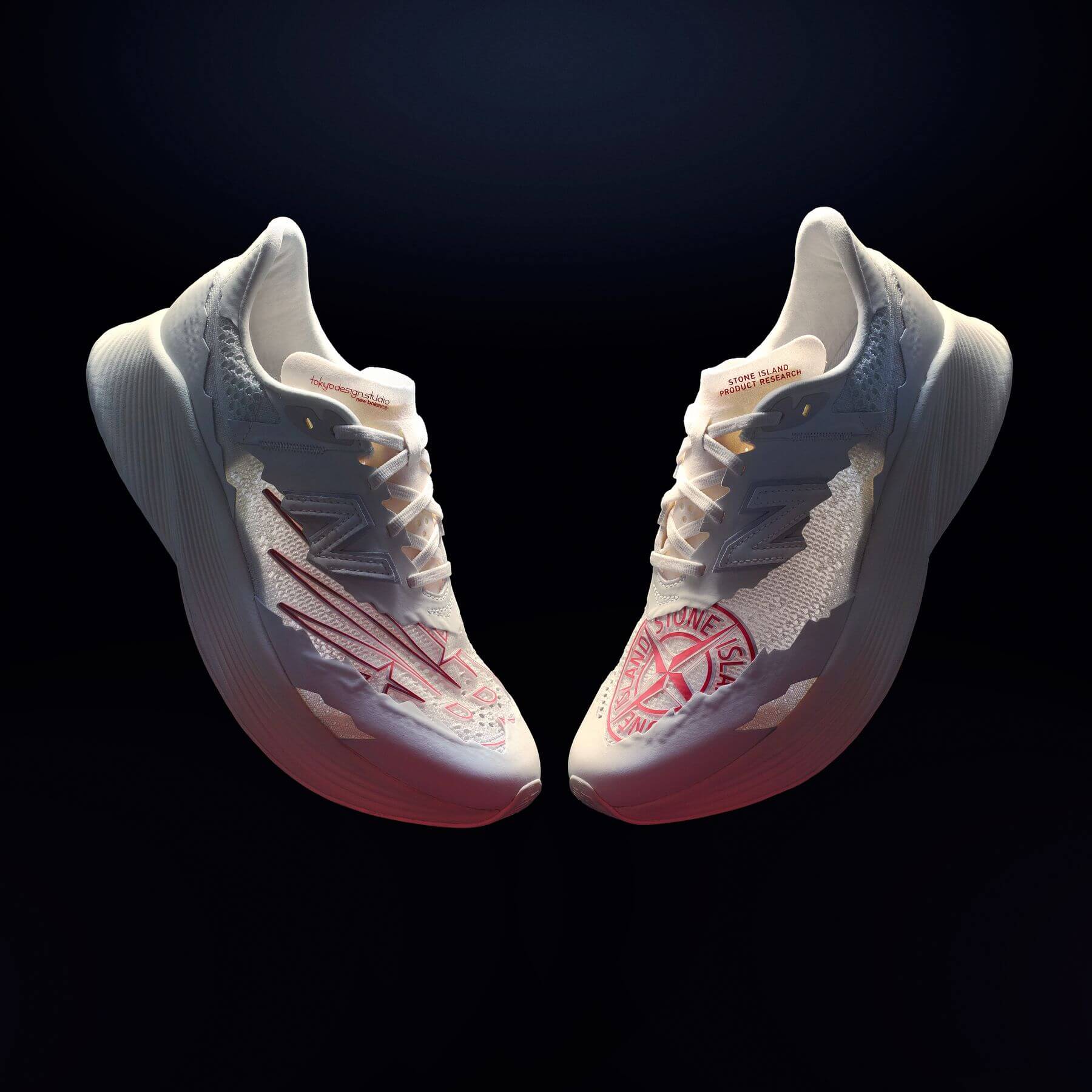 New Balance Tokyo Design Studio x Stone Island FuelCell RC Elite v2 - angora/mars red - MSRCELTD