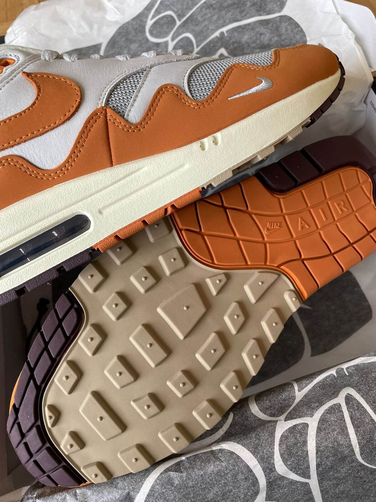 Nike x Patta - Air Max 1 Waves "Monarch" - metallic silver/monarch-pure platinum - DH1348-001