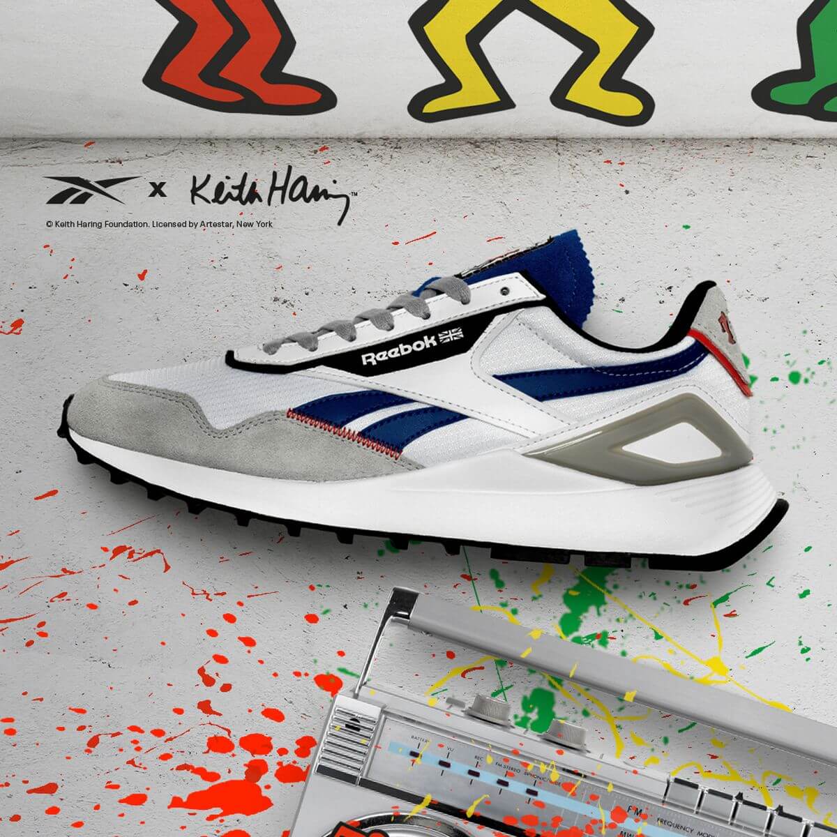 Reebok x Keith Haring - Classic Leather Legacy - cloud white/pure grey 3/vector blue - GZ1457