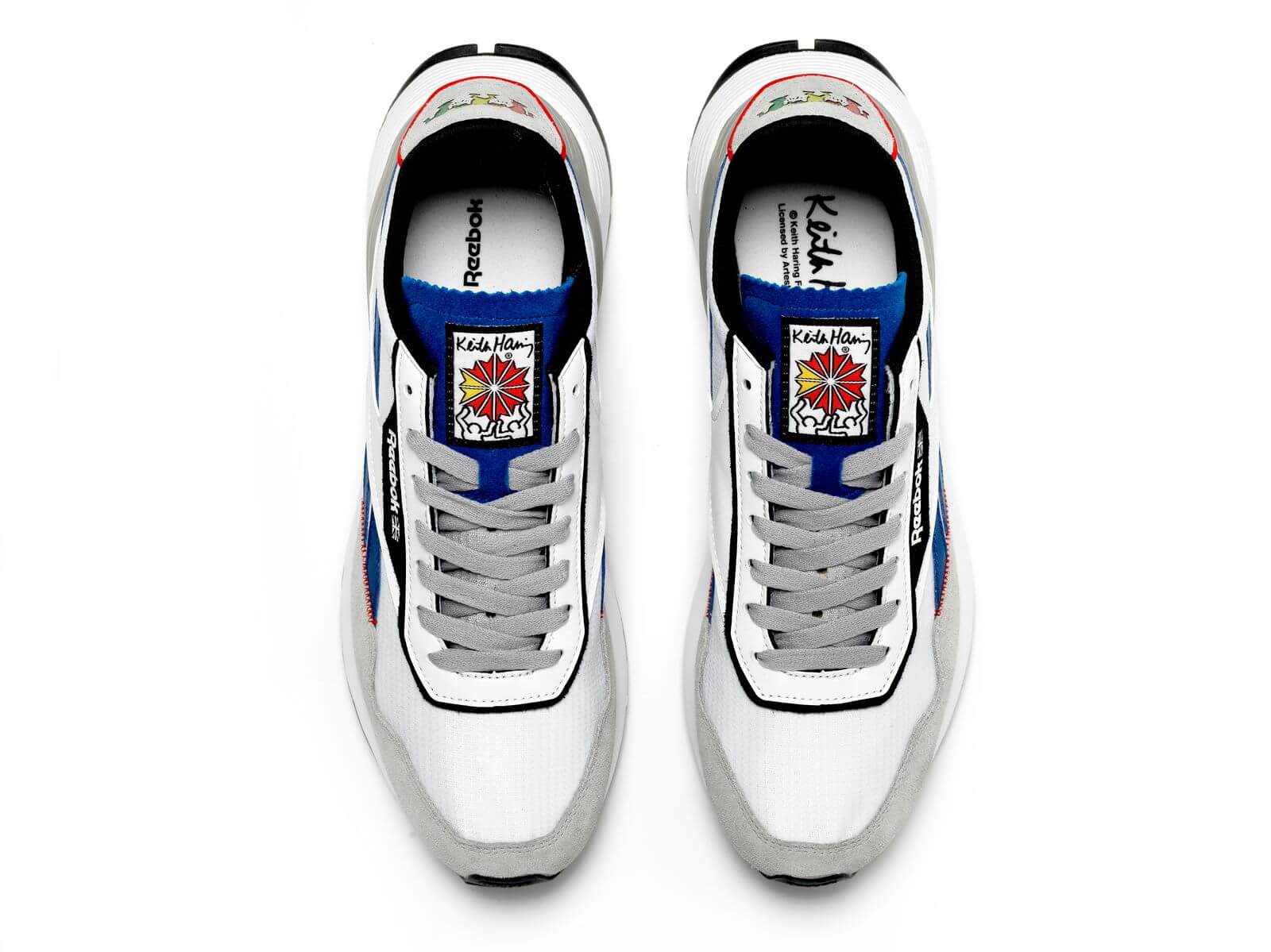 top view: Reebok x Keith Haring - Classic Leather Legacy - cloud white/pure grey 3/vector blue - GZ1457