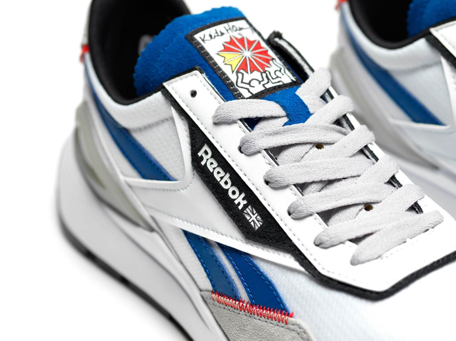 tongue details: Reebok x Keith Haring - Classic Leather Legacy - cloud white/pure grey 3/vector blue - GZ1457