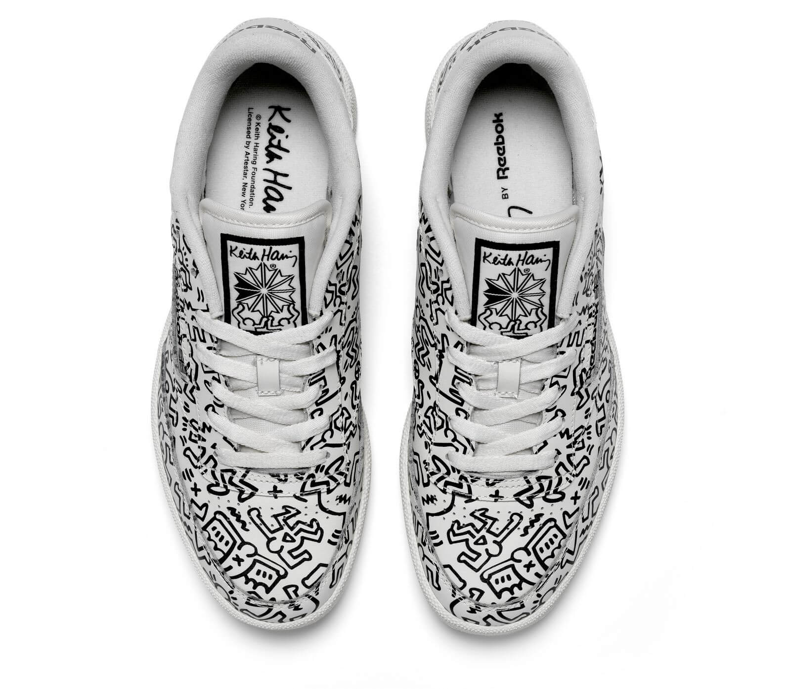 top view: Reebok x Keith Haring - Club C - chalk/pure grey 8/chalk - GZ1458