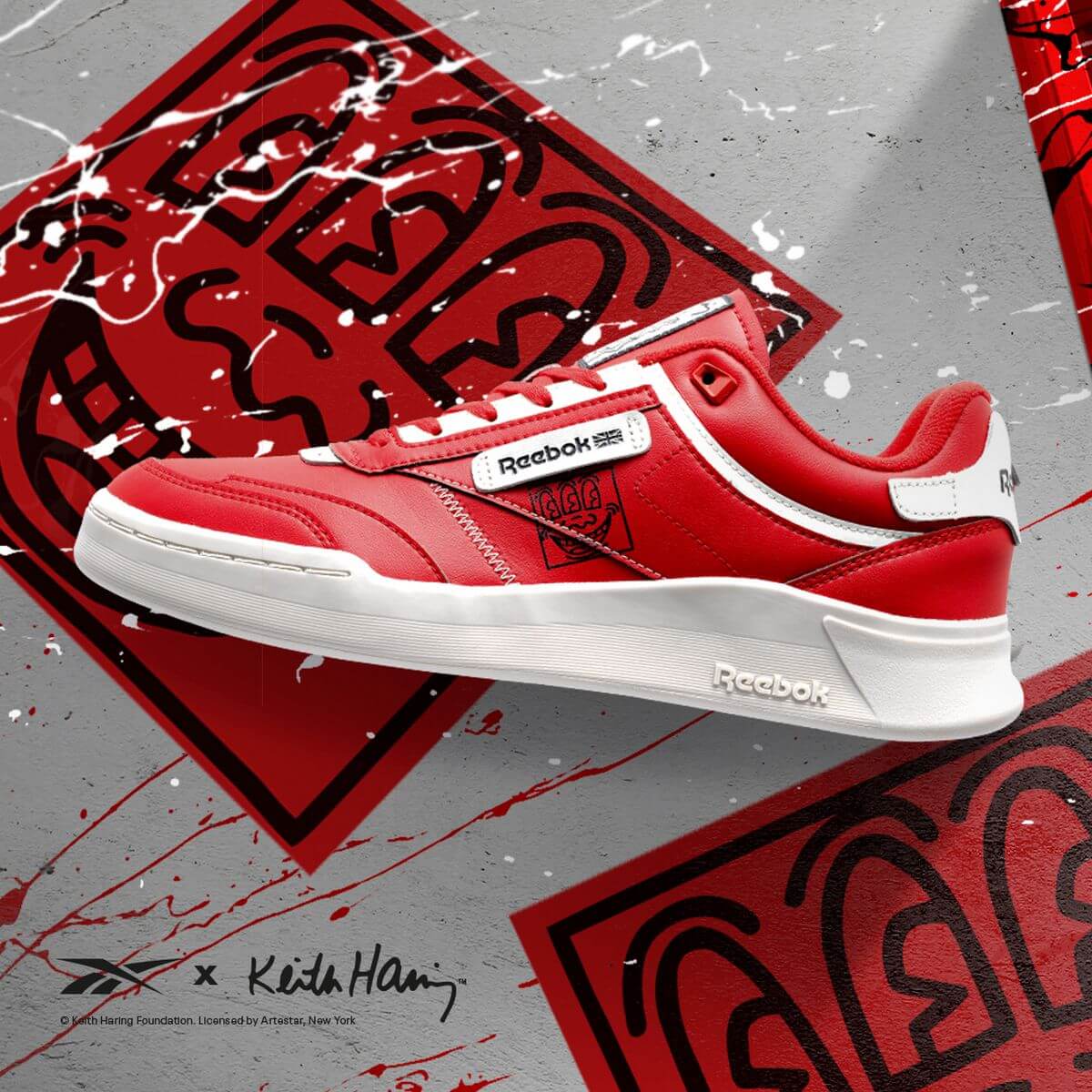 Reebok x Keith Haring - Club C Legacy - instinct red/chalk/instinct red - GZ1459