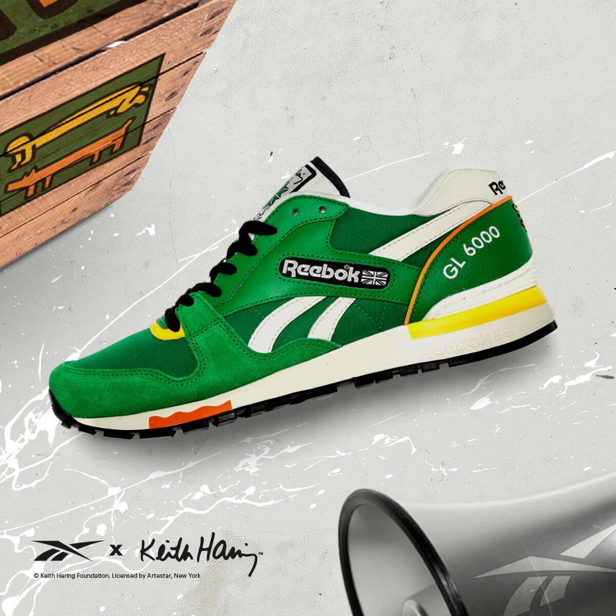 Reebok x Keith Haring - GL 6000 - glen green/chalk/glen green