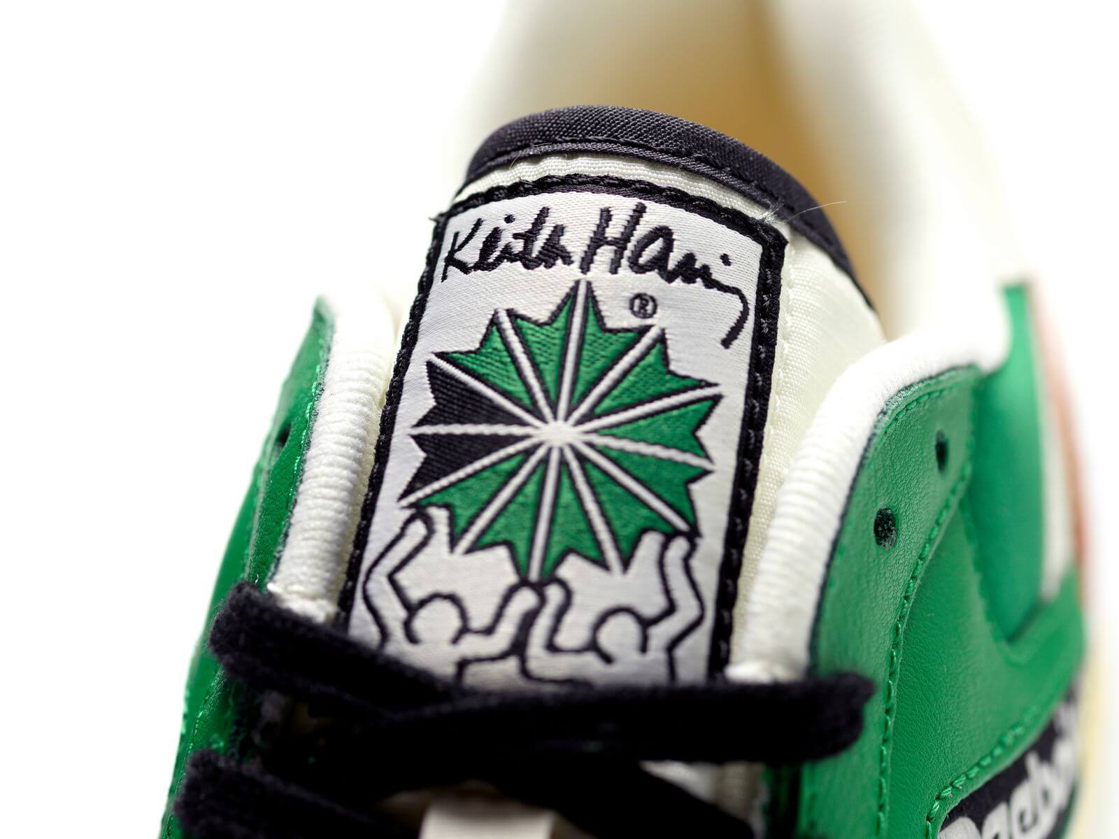 tongue details: Reebok x Keith Haring - GL 6000 - glen green/chalk/glen green