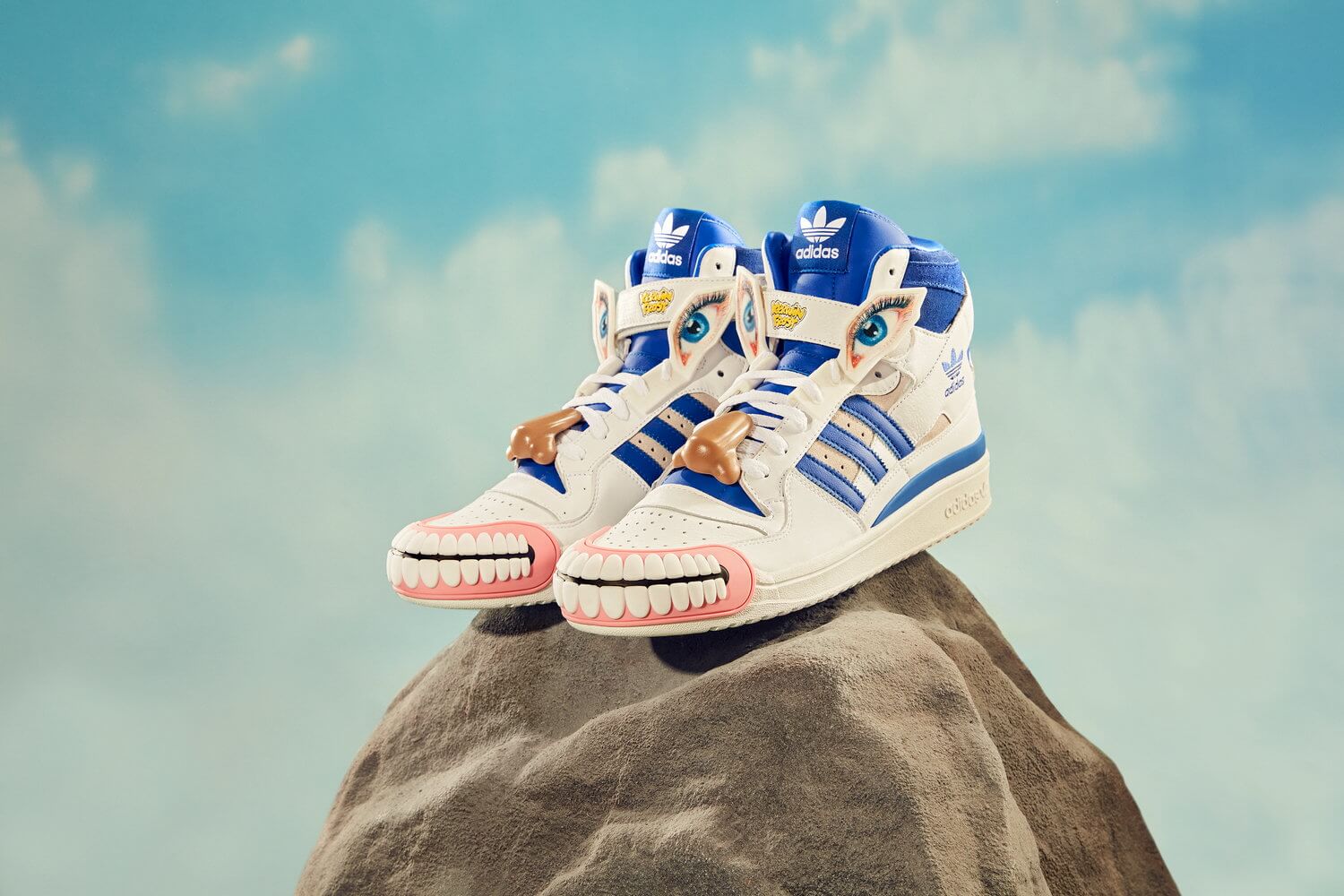 mit zähnen, nase und augen: der adidas Originals x Kerwin Frost - KF Forum Hi "Humanchives" - white/blue
