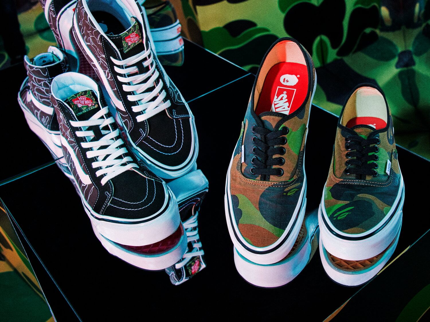 Vans x BAPE - Sk8-High 38 DX & Authentic 44 DX - 2021 sneaker release